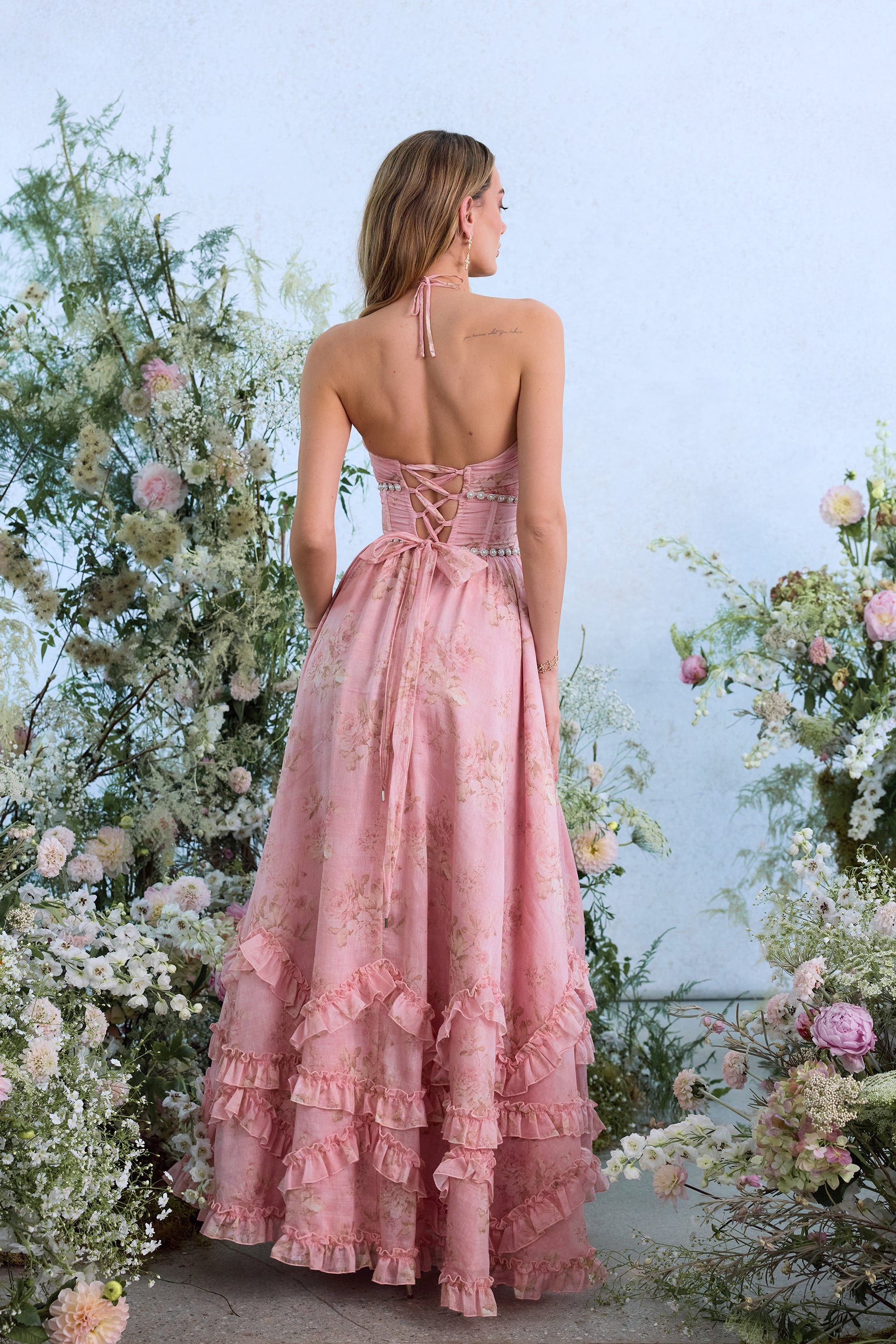 The Scarlette Dress in Light Pink Tapestry Rose 3