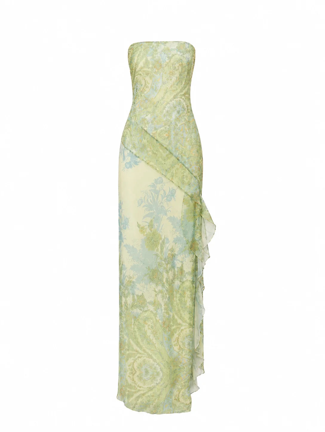 Seren Botanical Strapless Maxi Dress