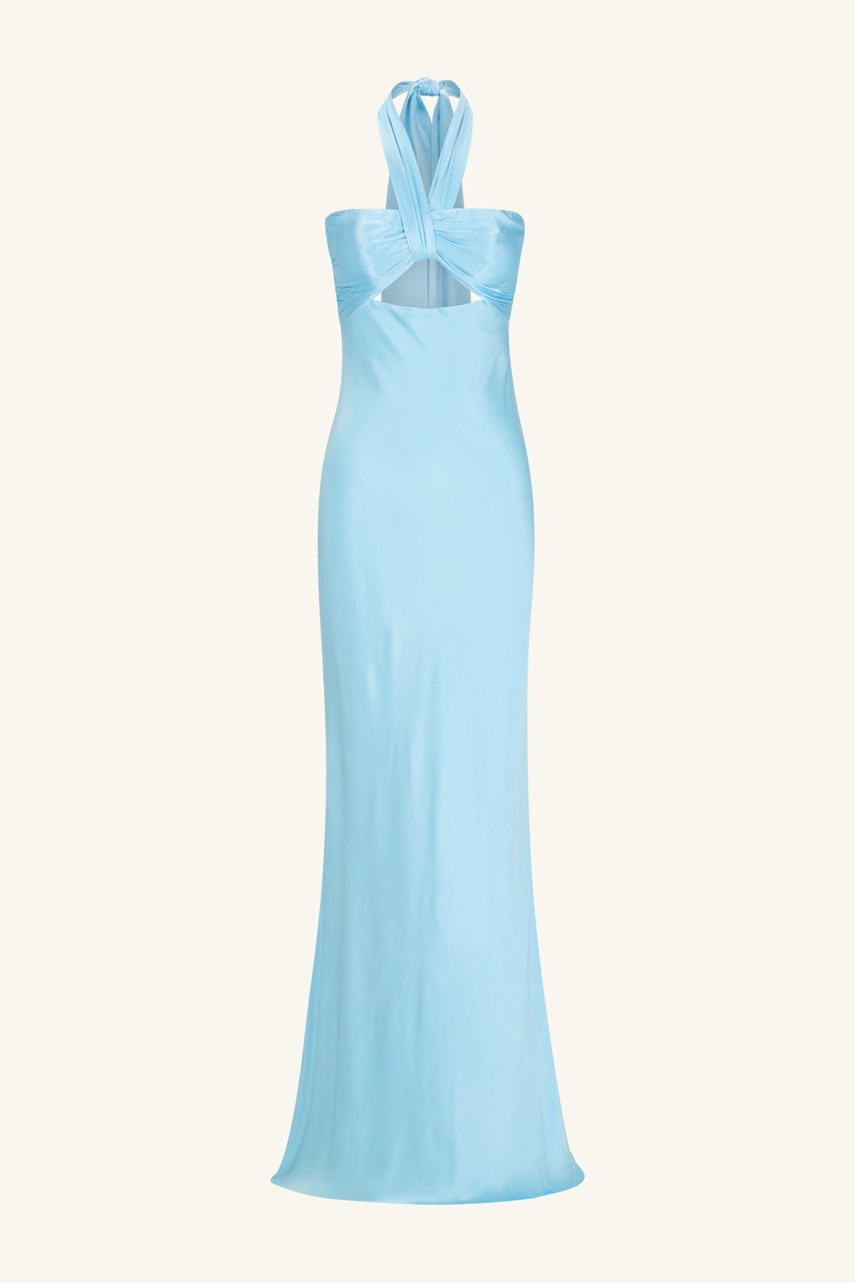 LA LUNE RUCHED HALTER MAXI DRESS - ICEBERG BLUE 8