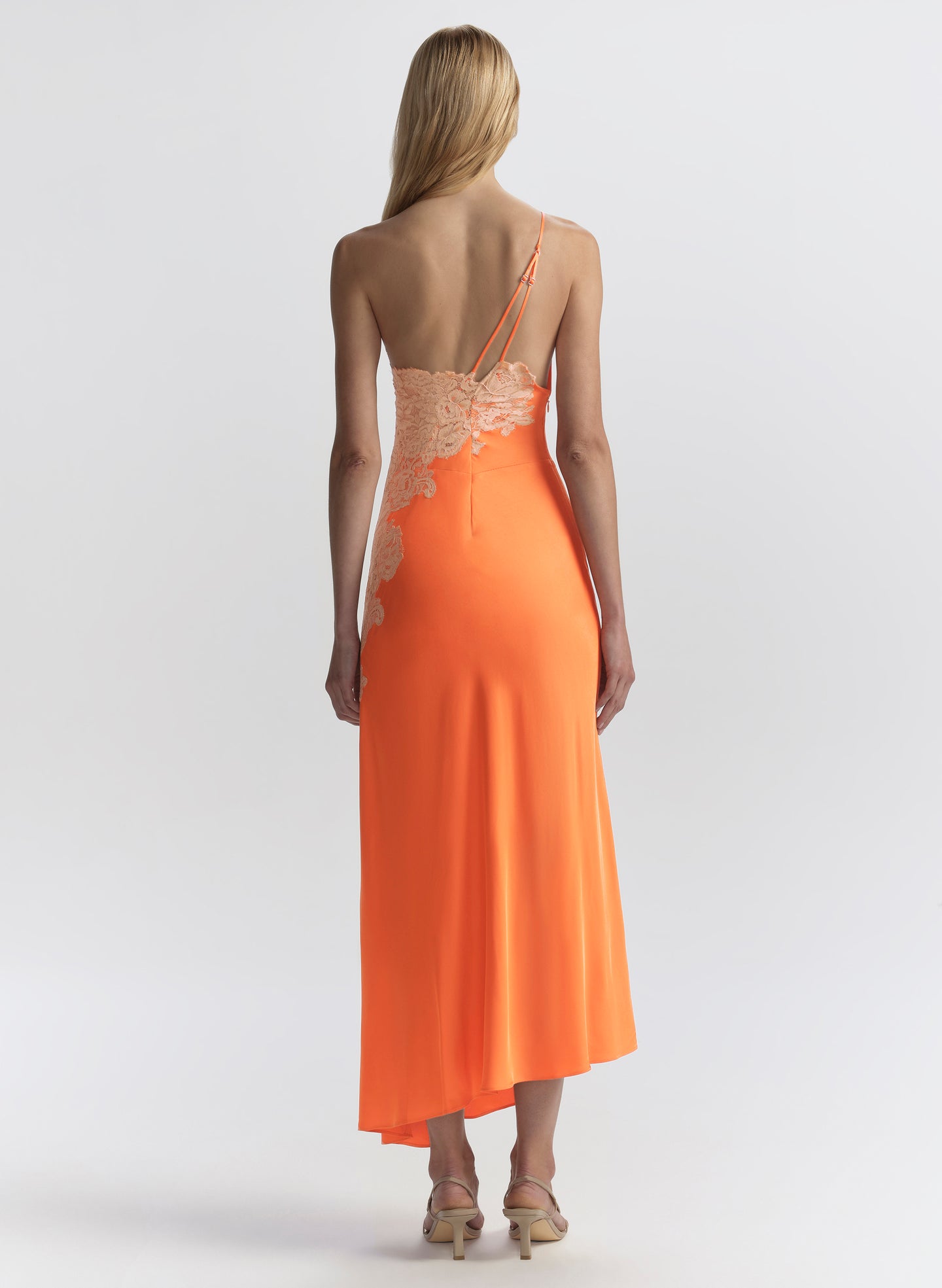 Lou Satin & Lace Midi Dress