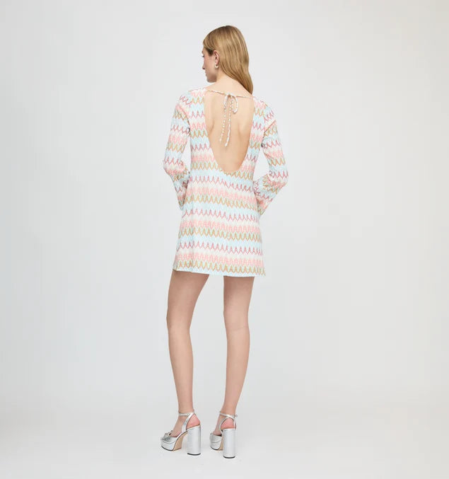 The Nathalie Dress - White Multi Smooth Shimmer Knit