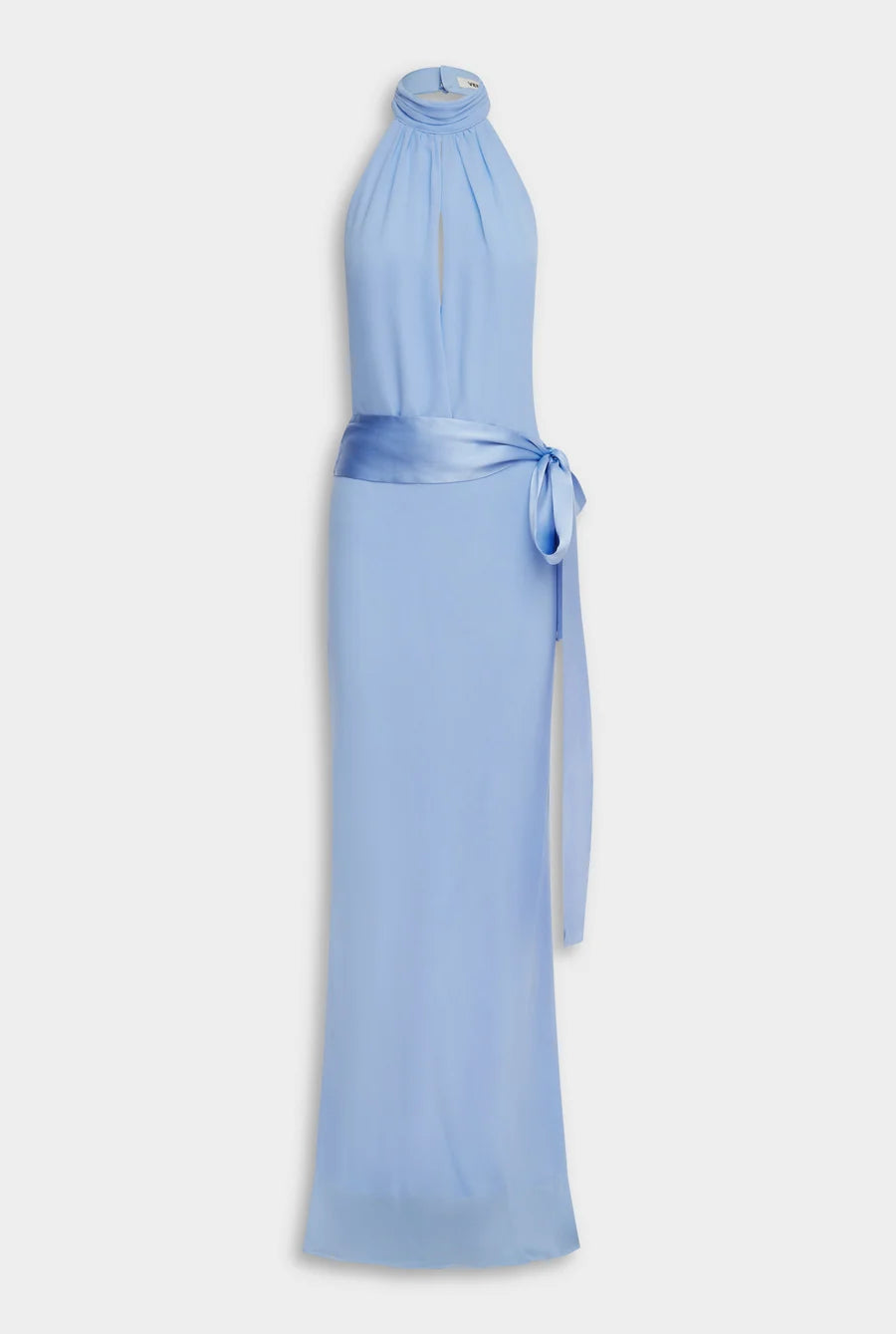 Silk High Neck Sash Dress