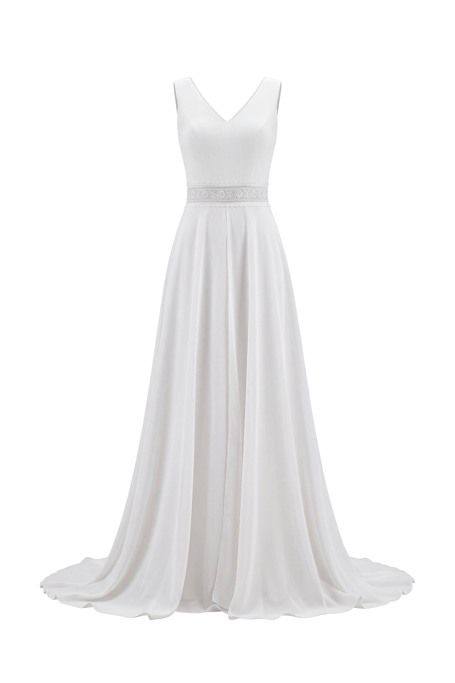 Trinvilla Deep V-neck sleeveless high-waisted maxi jumpsuit
