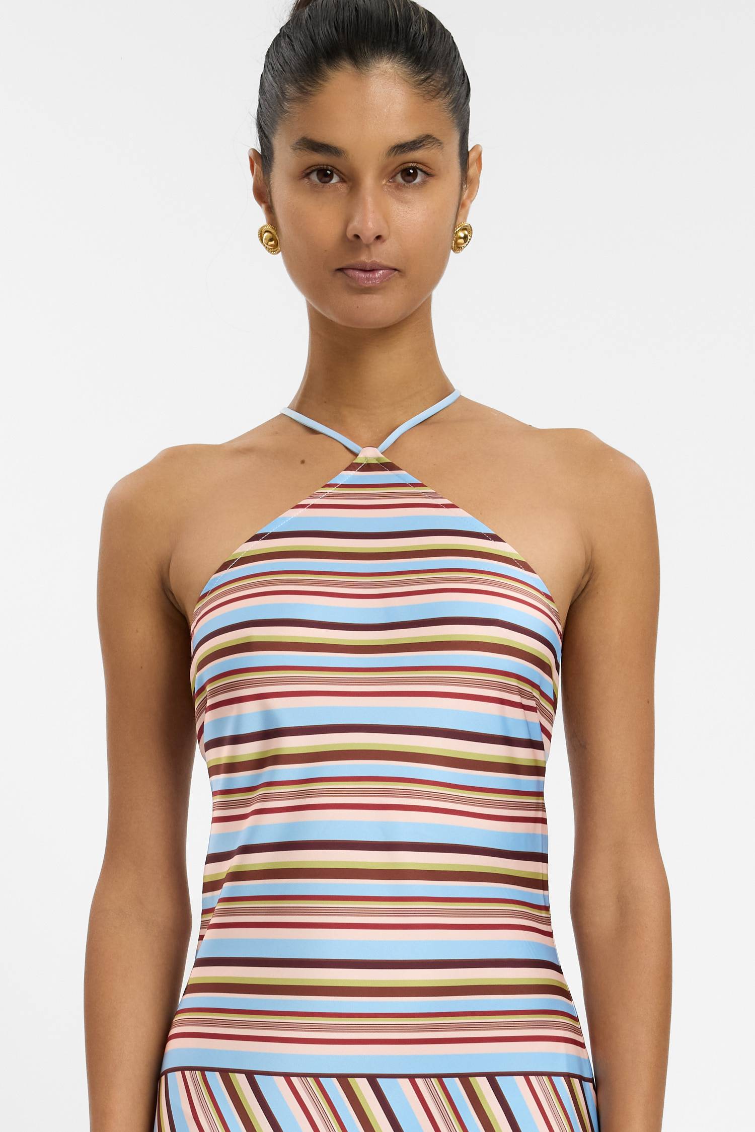 Halter Maxi Dress | Vintage Stripe 3