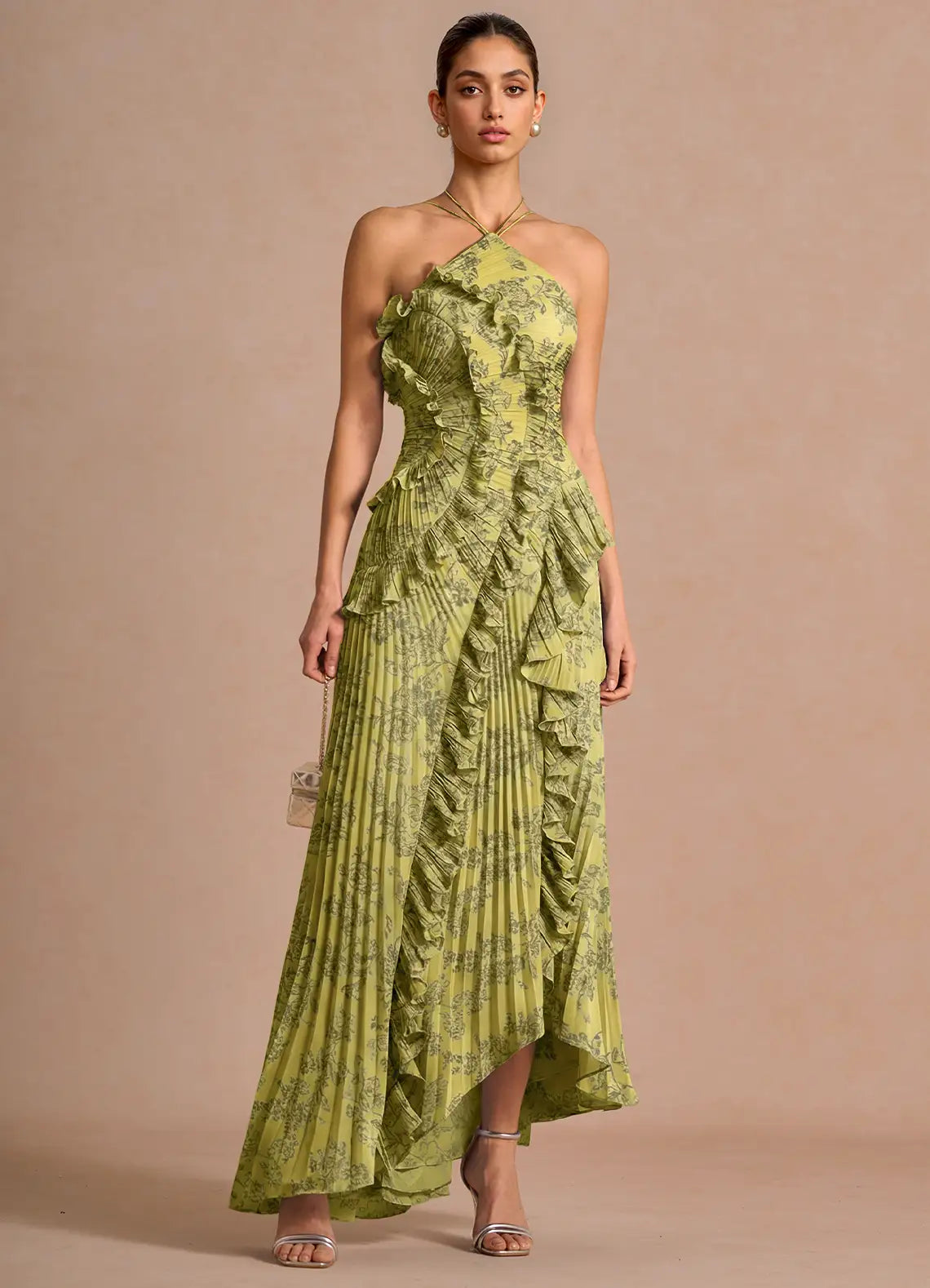 Hatsu Moss Navy Maxi Dress Ready to Ship