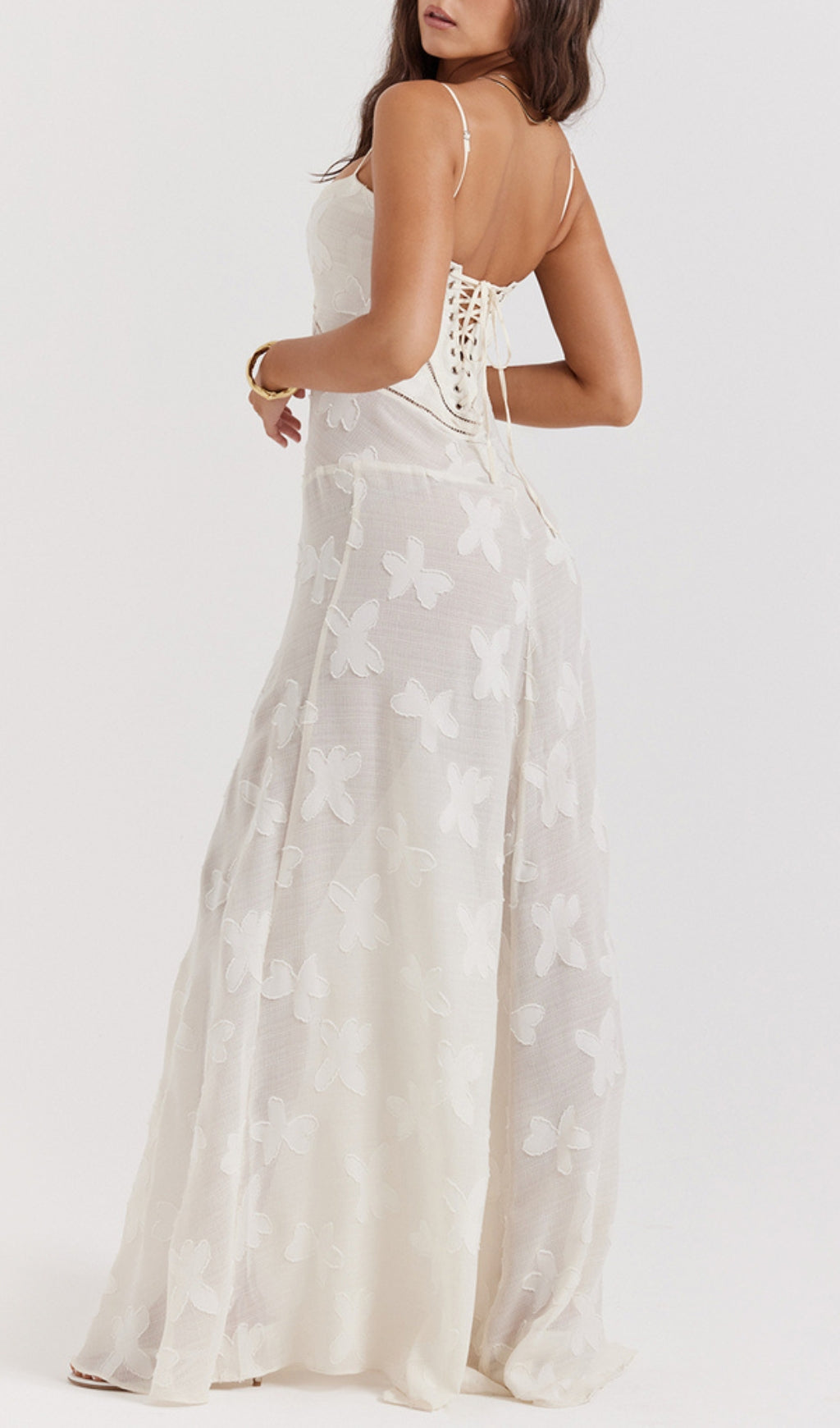 Billie Floral Lace Back Maxi Dress