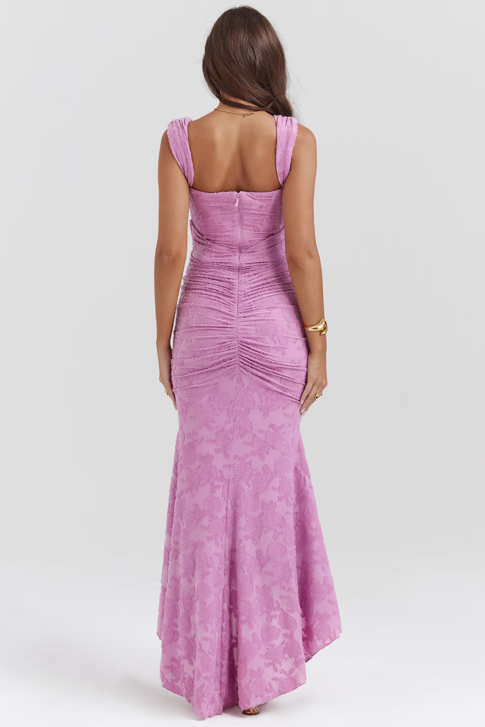 rose pink floral maxi dress