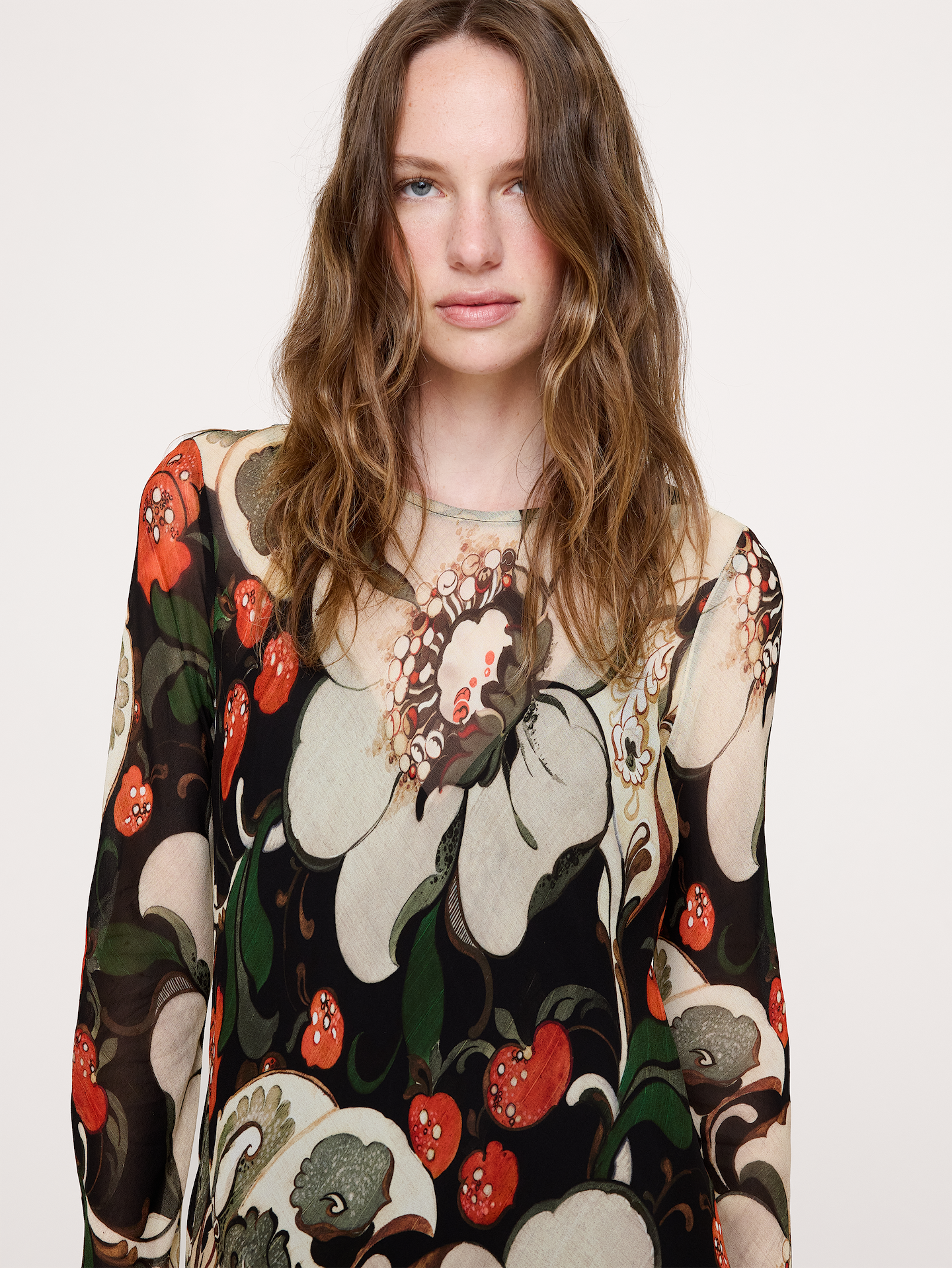 Bias-Cut Chiffon Maxi Dress