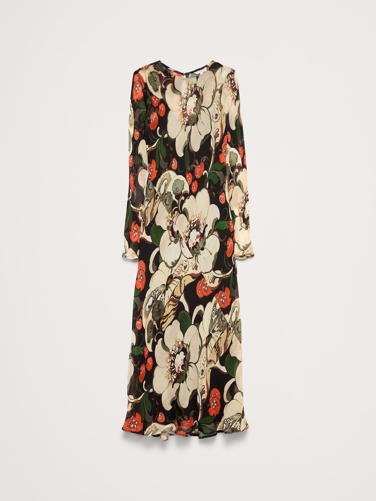 Bias-Cut Chiffon Maxi Dress