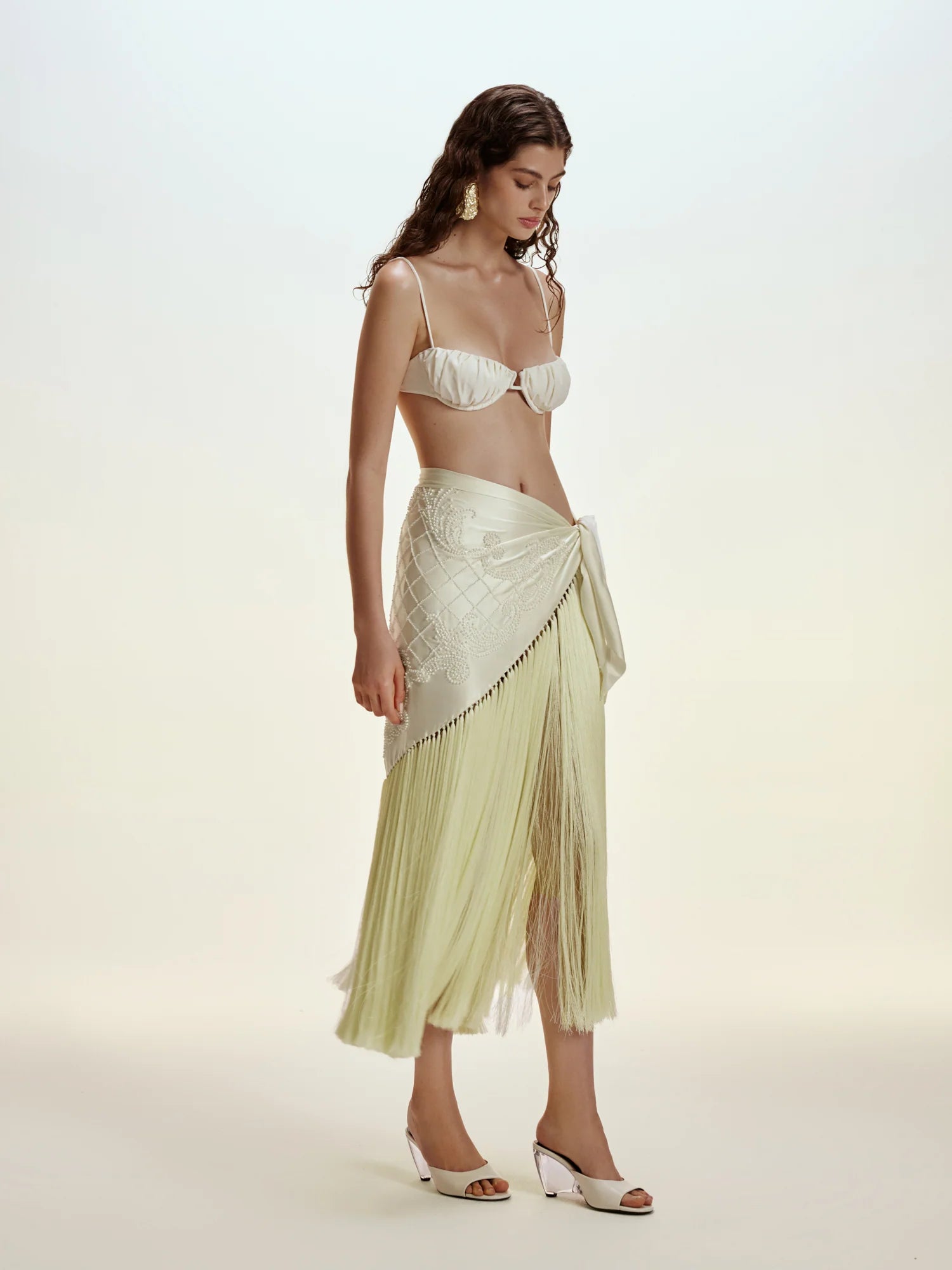 DIANA SILK SCARF EMBELLISHED SKIRT