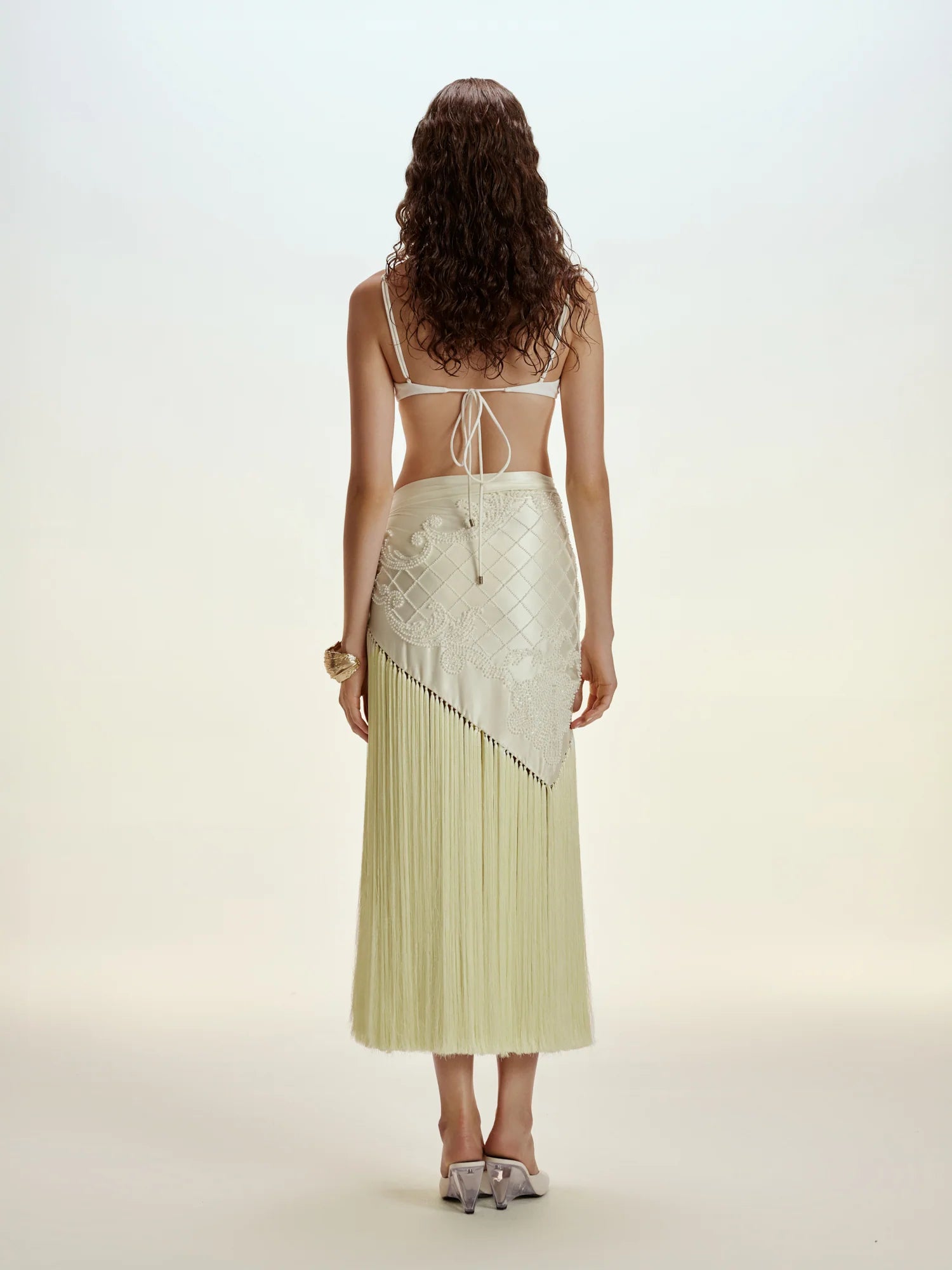 DIANA SILK SCARF EMBELLISHED SKIRT