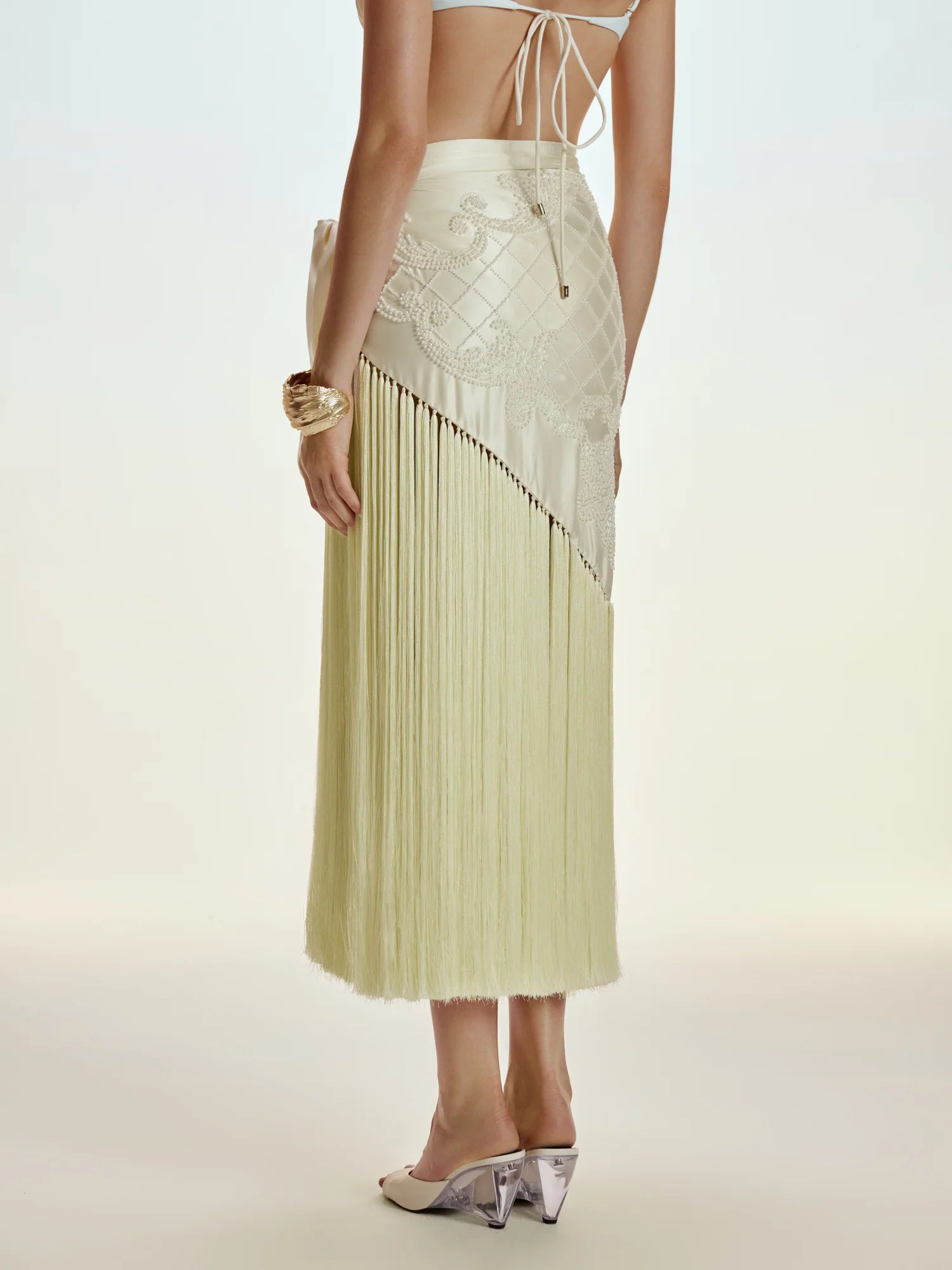 DIANA SILK SCARF EMBELLISHED SKIRT