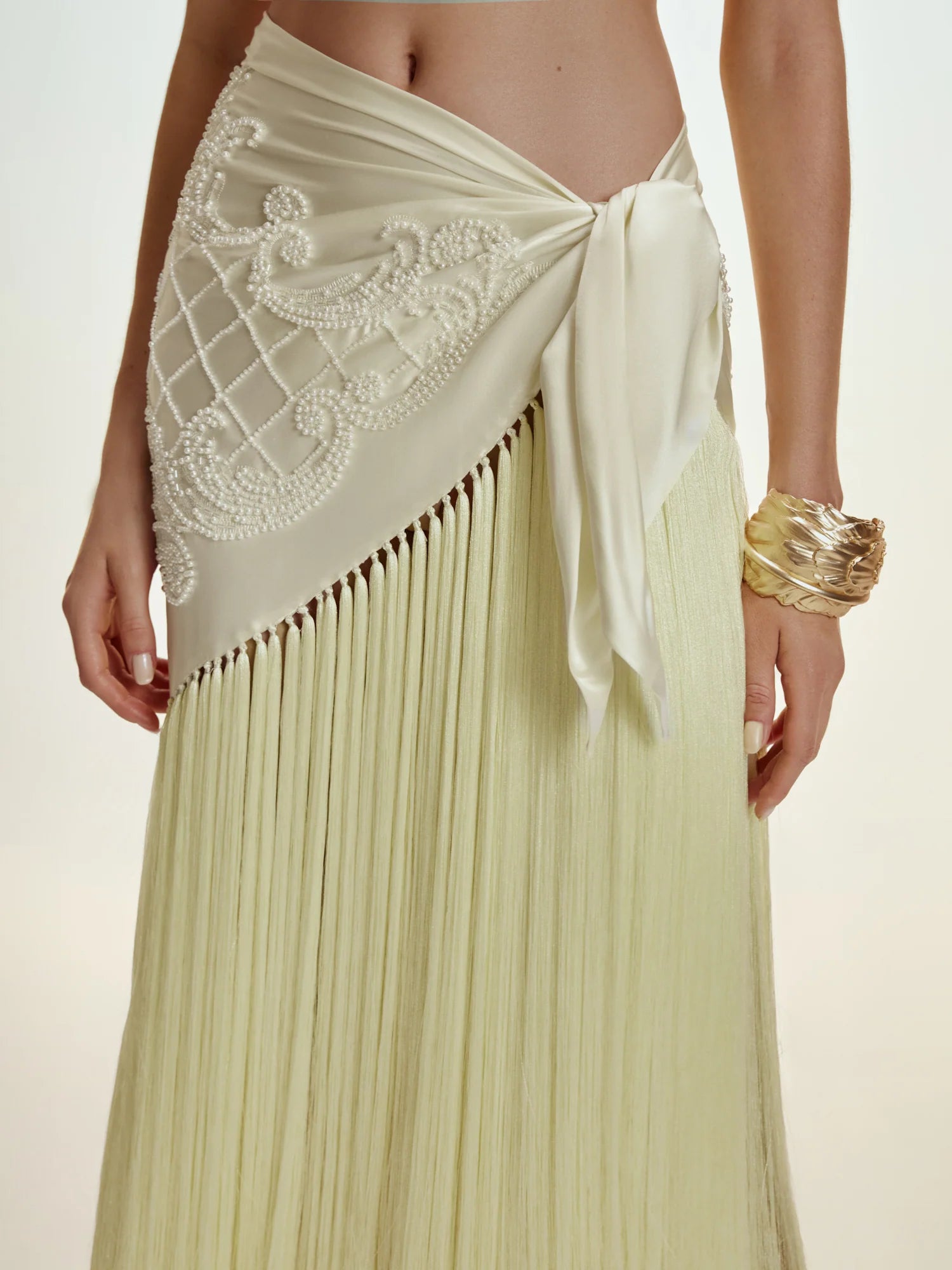 DIANA SILK SCARF EMBELLISHED SKIRT