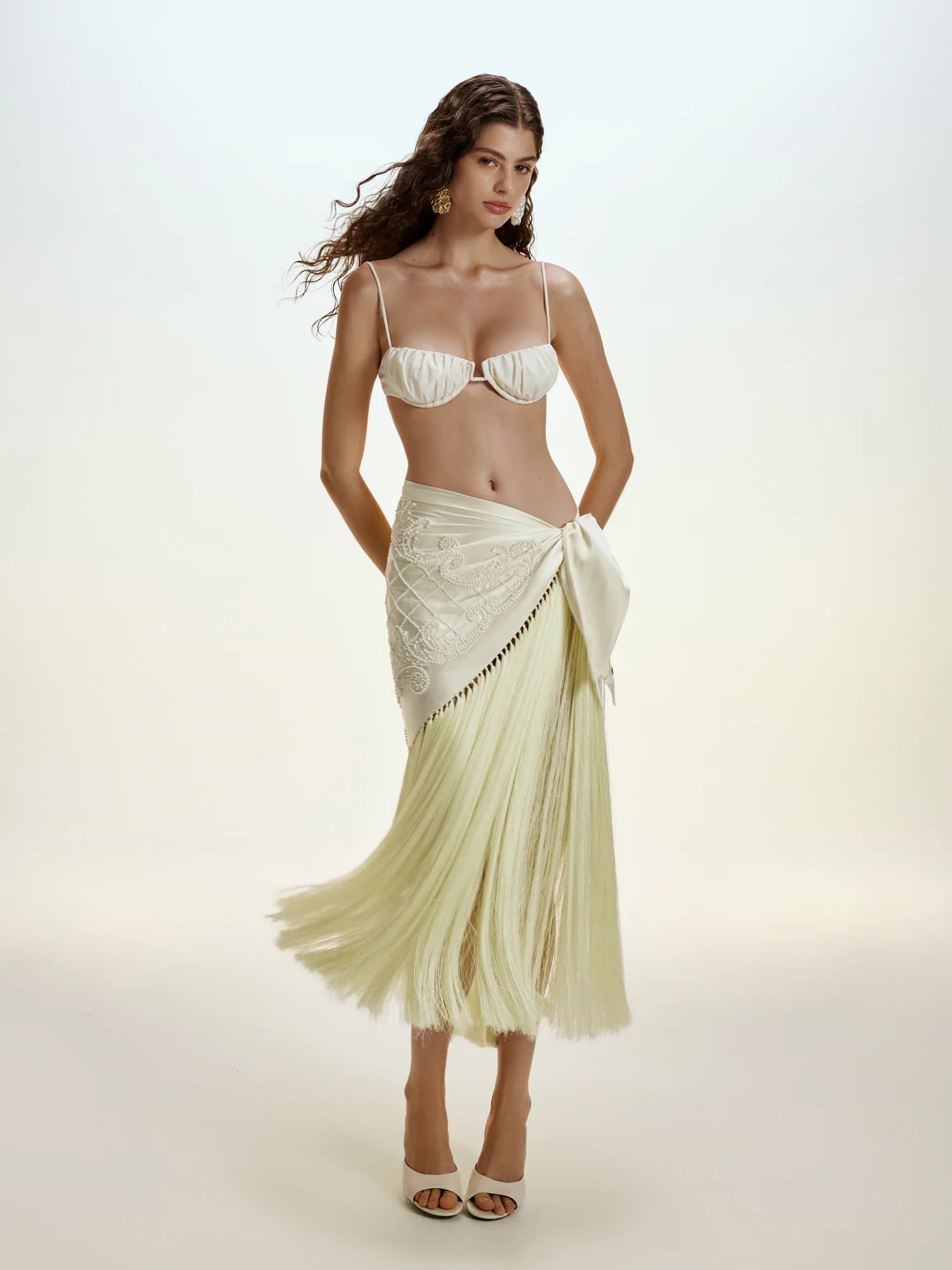 DIANA SILK SCARF EMBELLISHED SKIRT