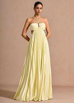 Josephine Lemon Sorbet Maxi Dress | Azazie 4