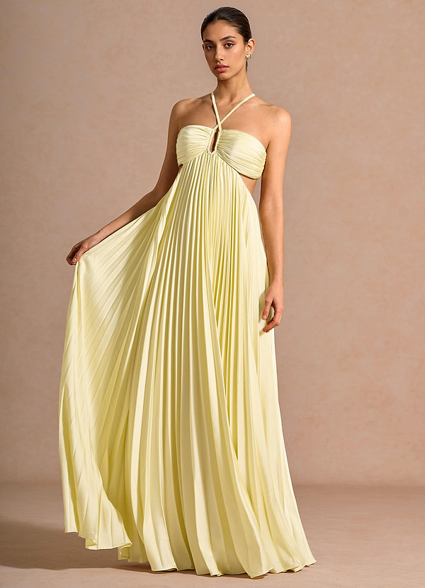 Josephine Lemon Sorbet Maxi Dress | Azazie 1