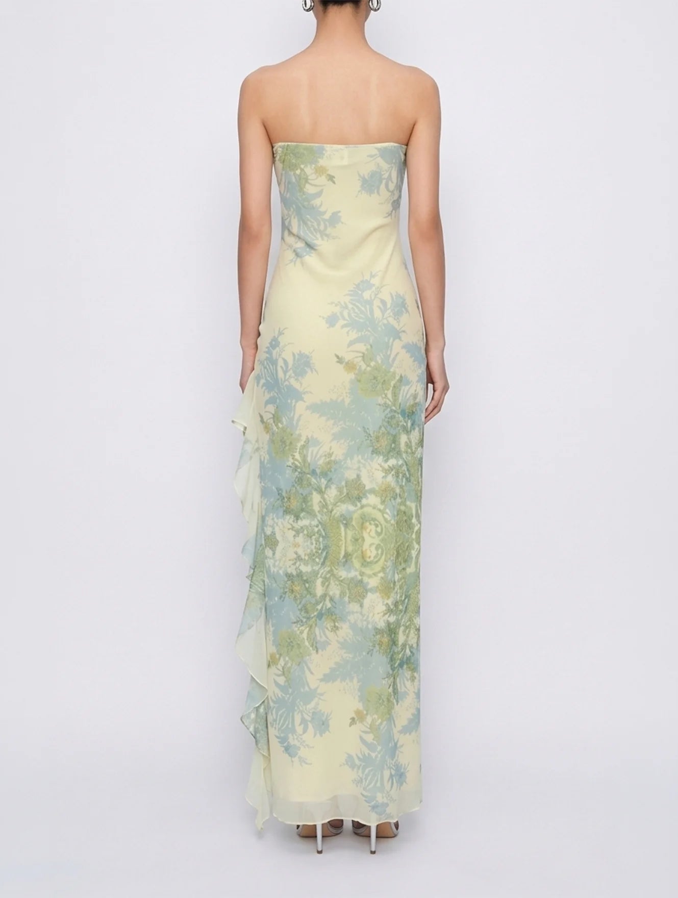 Seren Botanical Strapless Maxi Dress