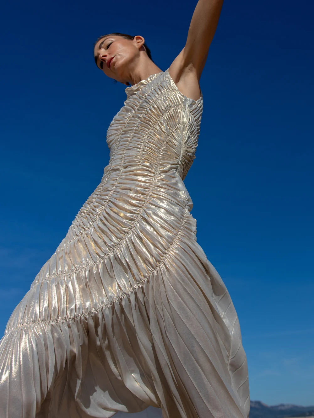 Fossil Dress Floor Length Metallic