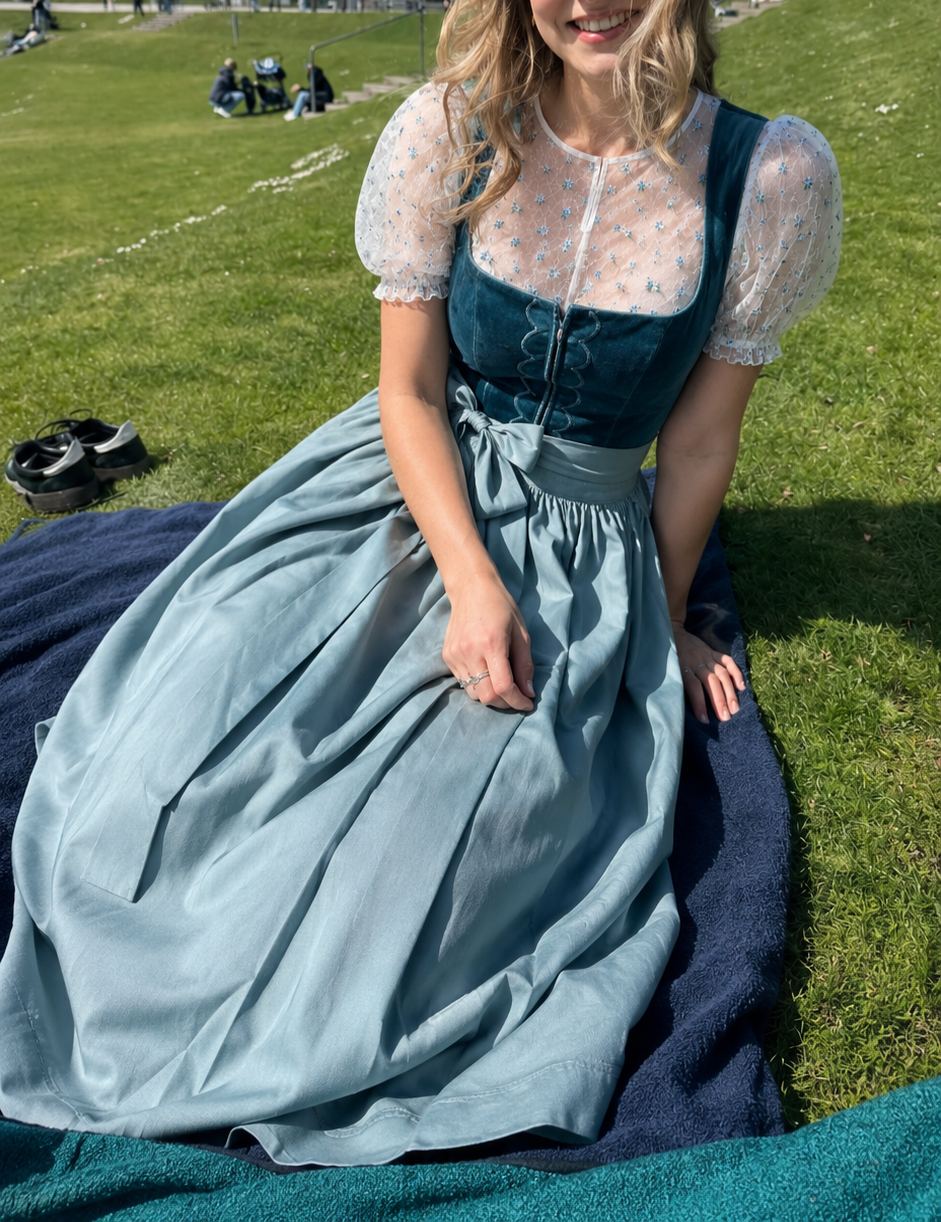 DirndlPop Hellblau Amelie Dirndlbluse Bayern Kost¨¹me f¨¹r das Bierfest	
