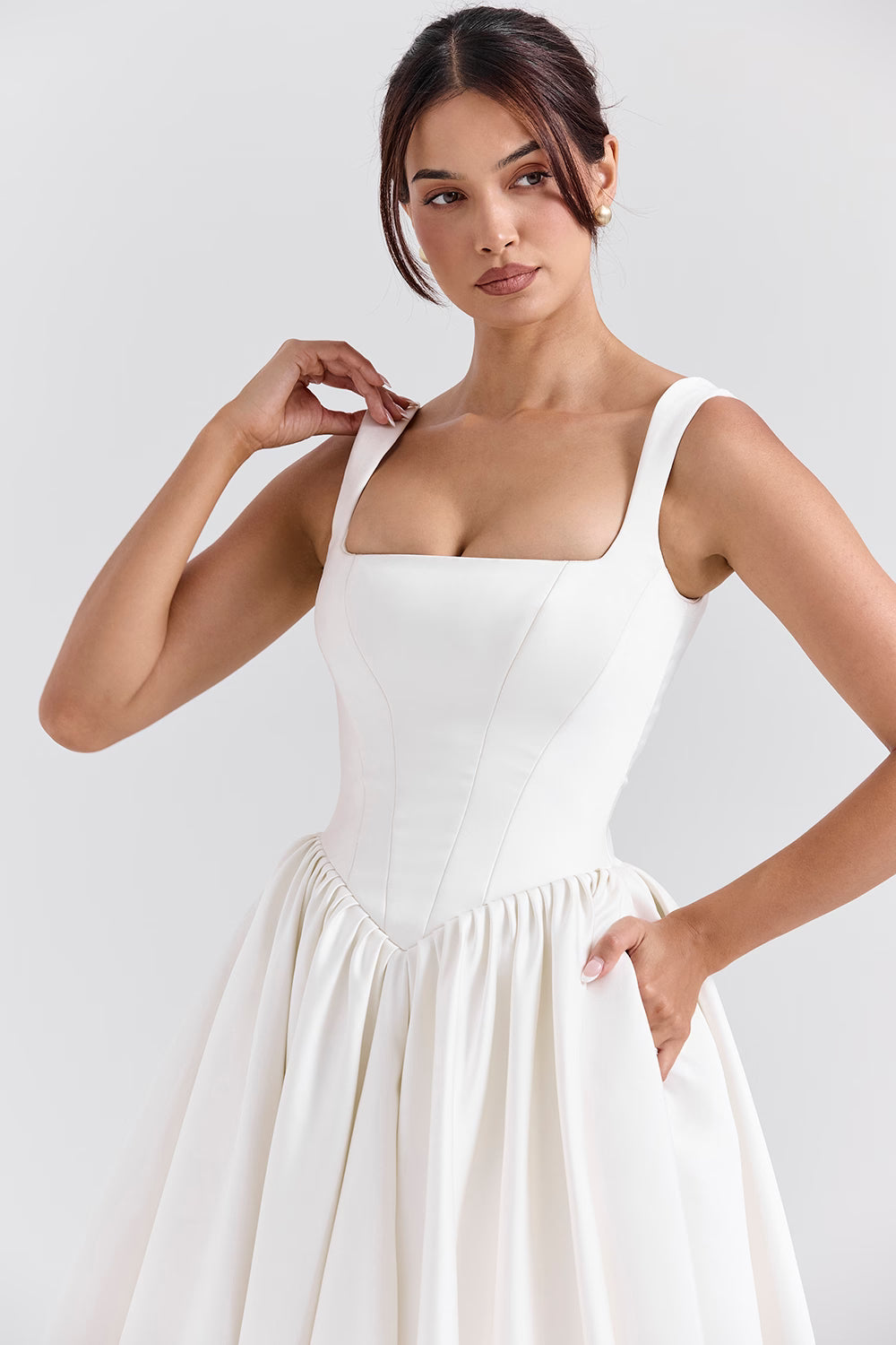 Lillianna Ivory Italian Satin Corset Bridal Gown
