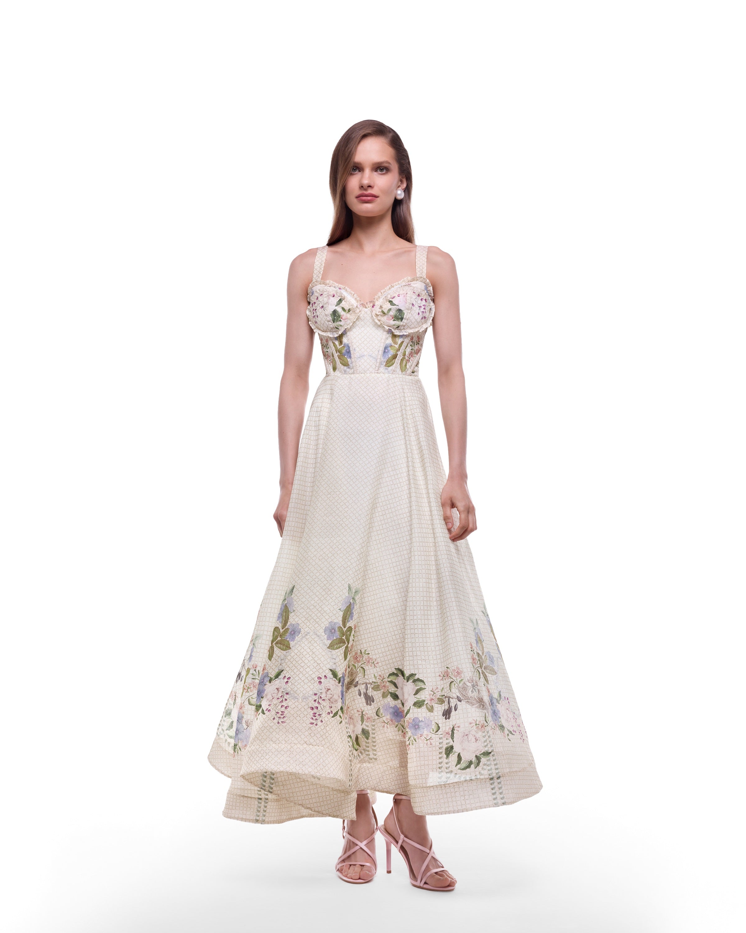 Fleuria Asymmetric Bustier Dress – Jardin