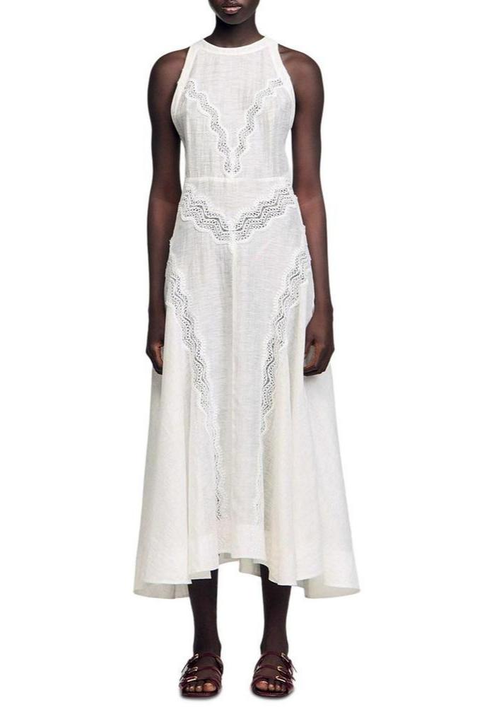 Nathalie lace trim maxi dress