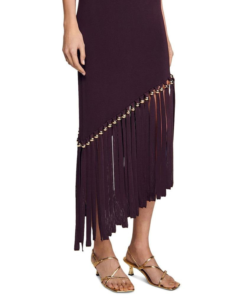 Asymmetric Fringe Hem Dress
