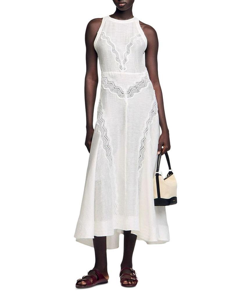 Nathalie lace trim maxi dress