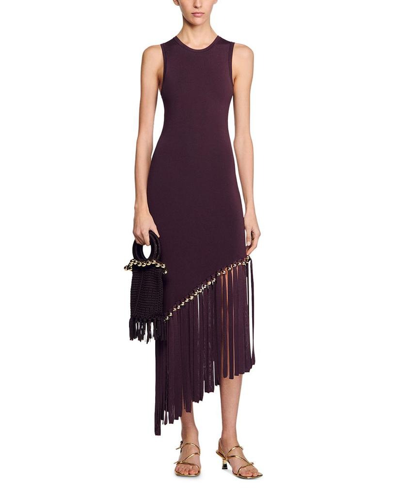 Asymmetric Fringe Hem Dress