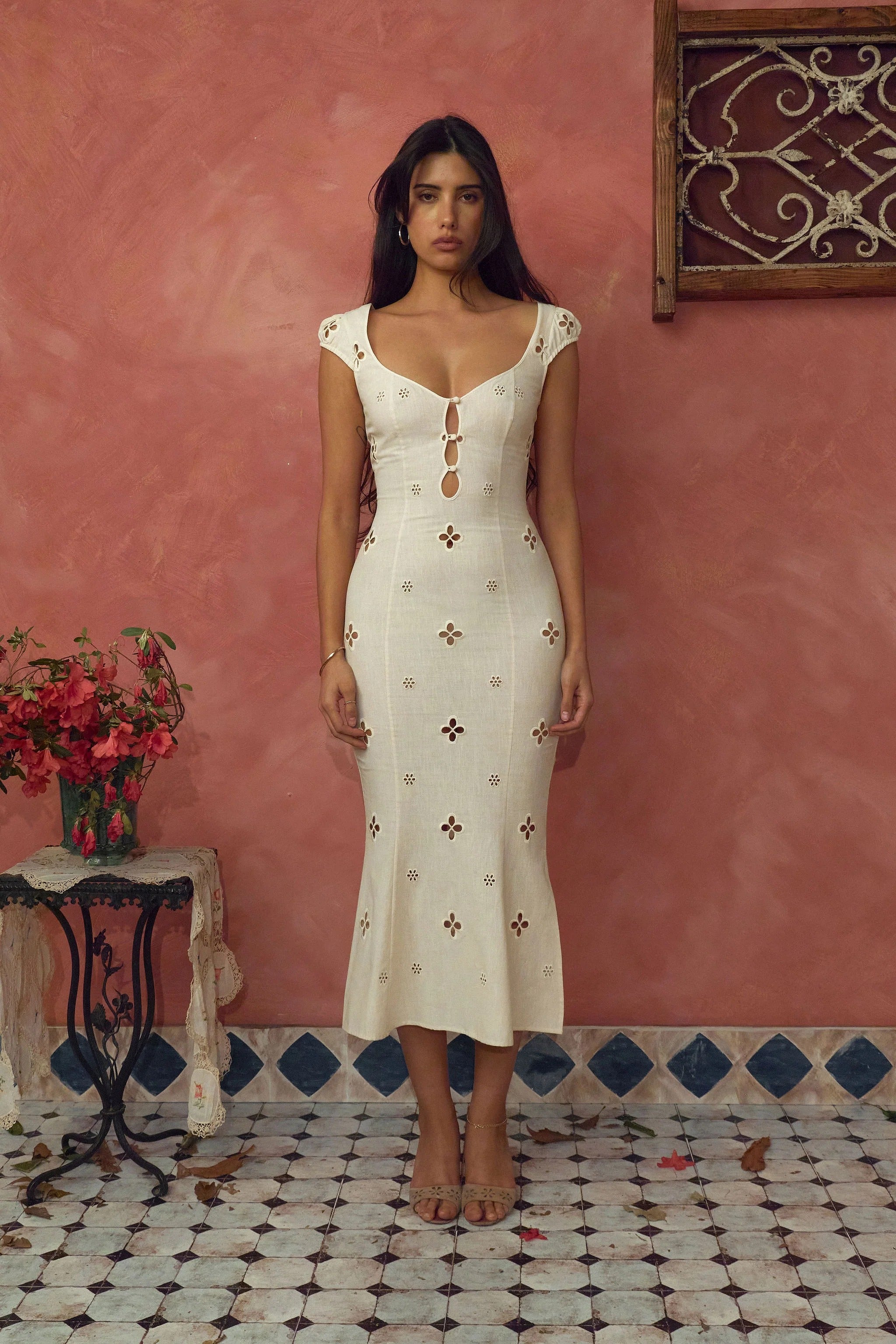 Maria Dress in Leite