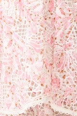 Valencia Tiered Gown in Pink & Cream Floral