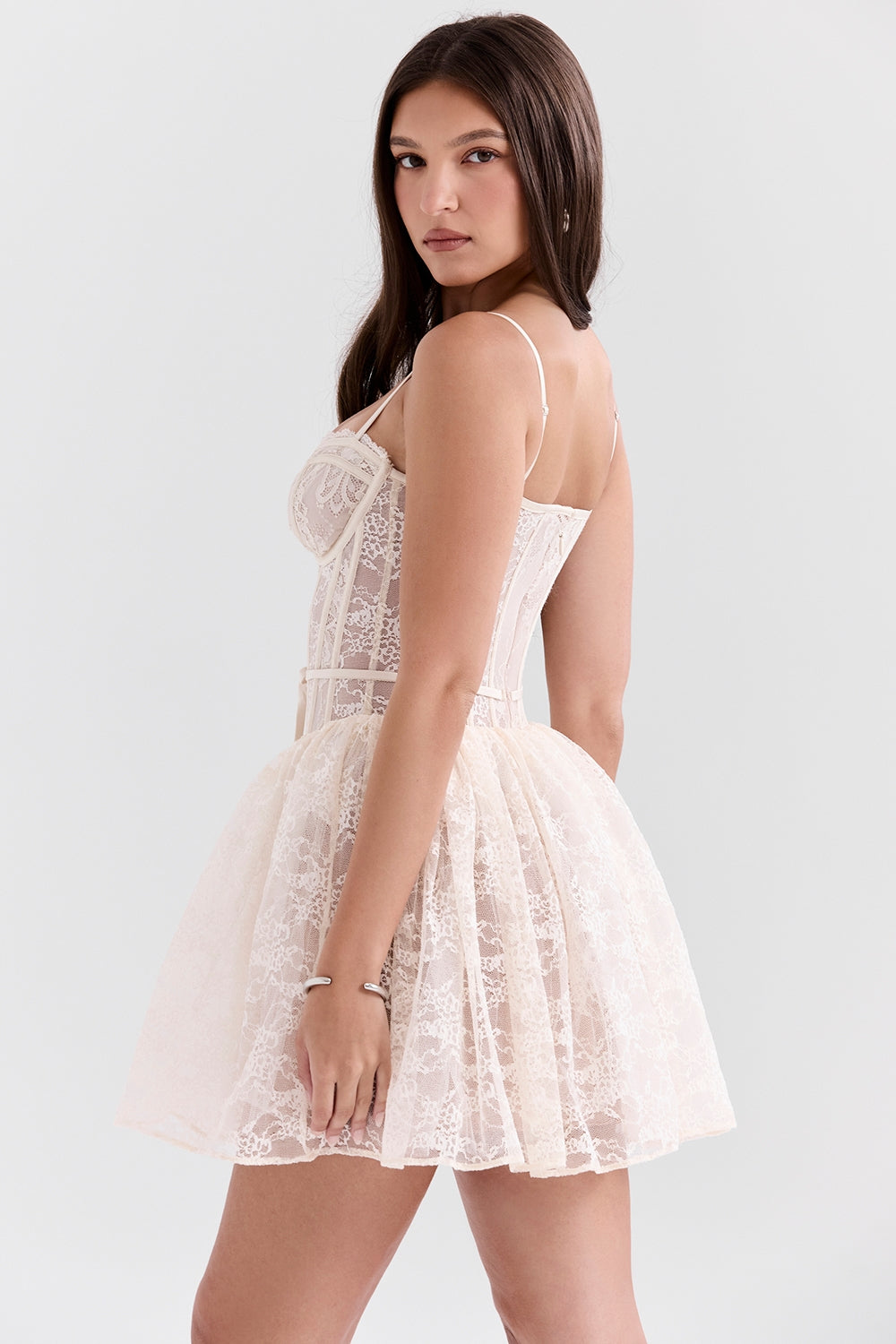 Louisa vintage cream lace mini dress