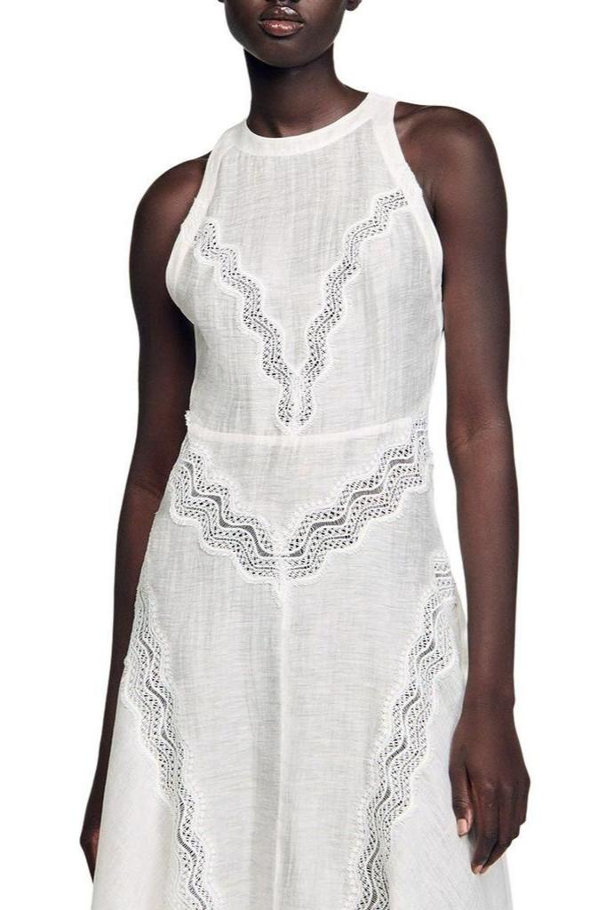 Nathalie lace trim maxi dress