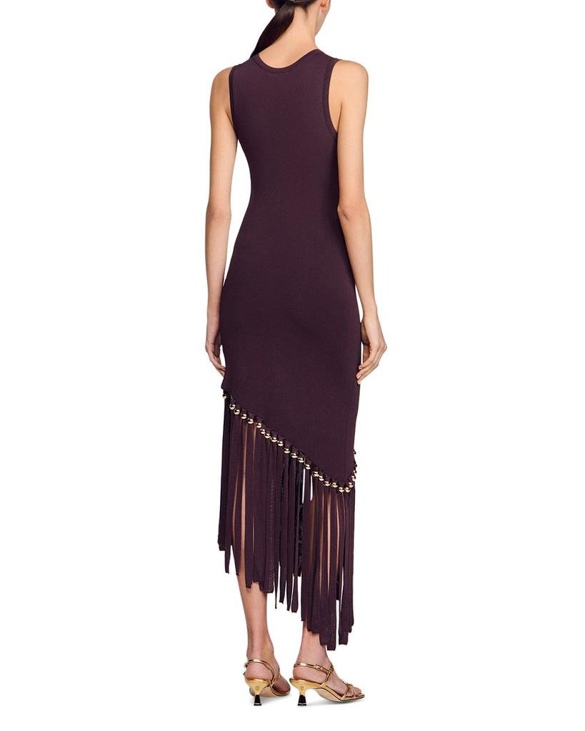 Asymmetric Fringe Hem Dress