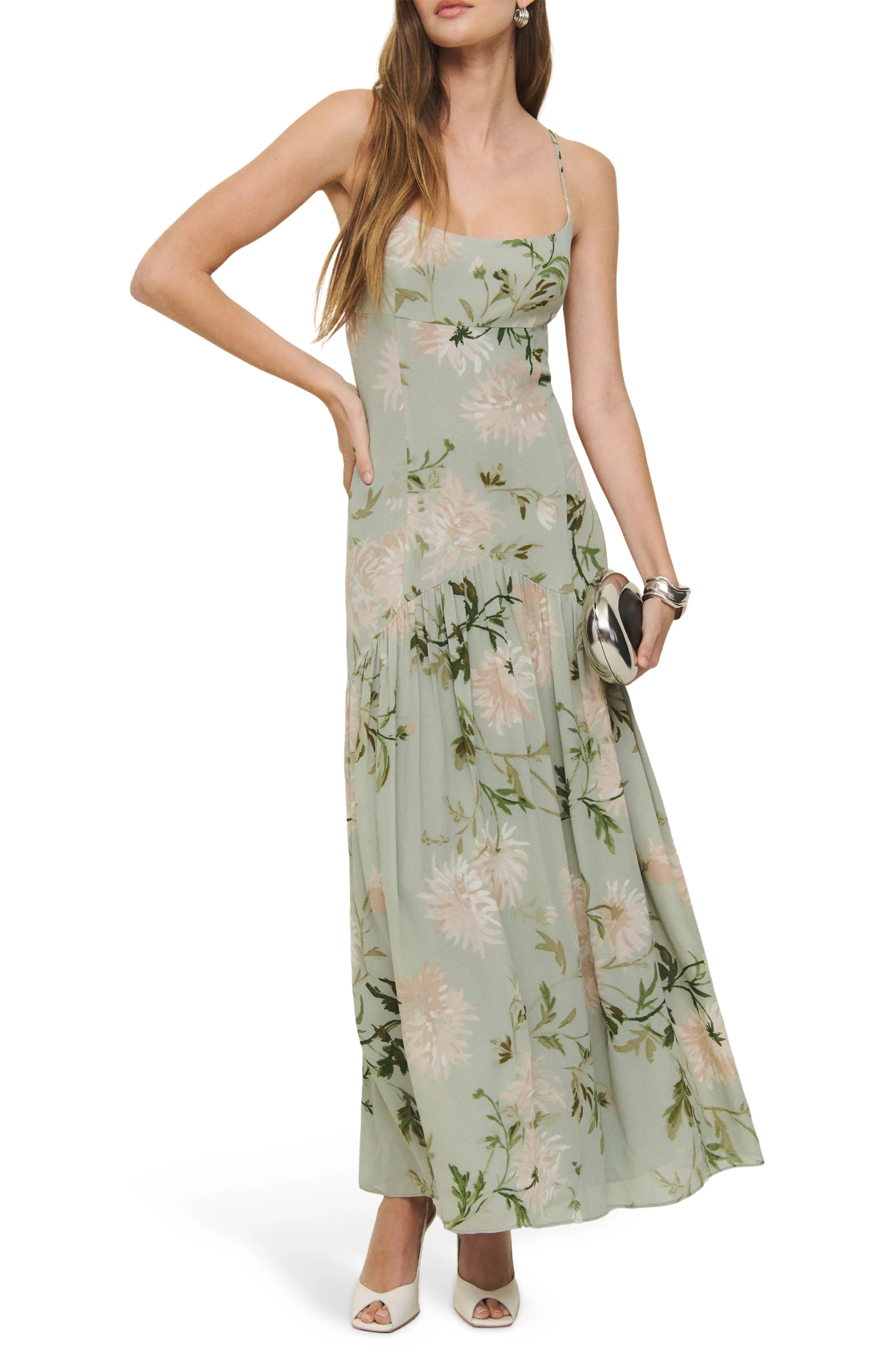 Reformation Catana Floral Georgette Maxi Dress
