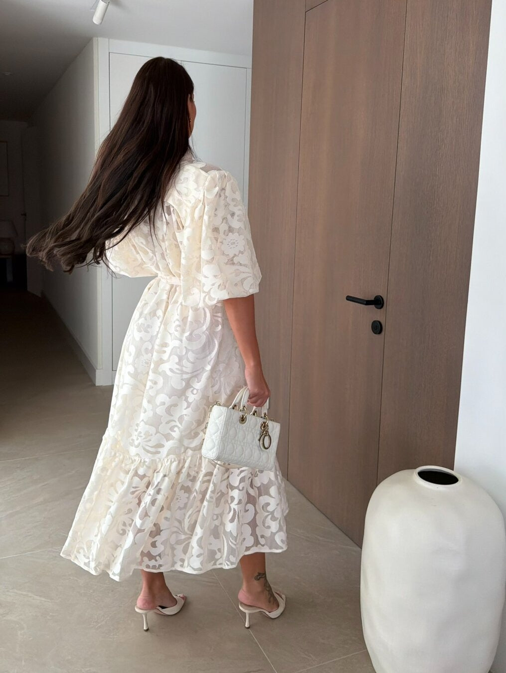 Dress Royal Veil Maxi Ecru
