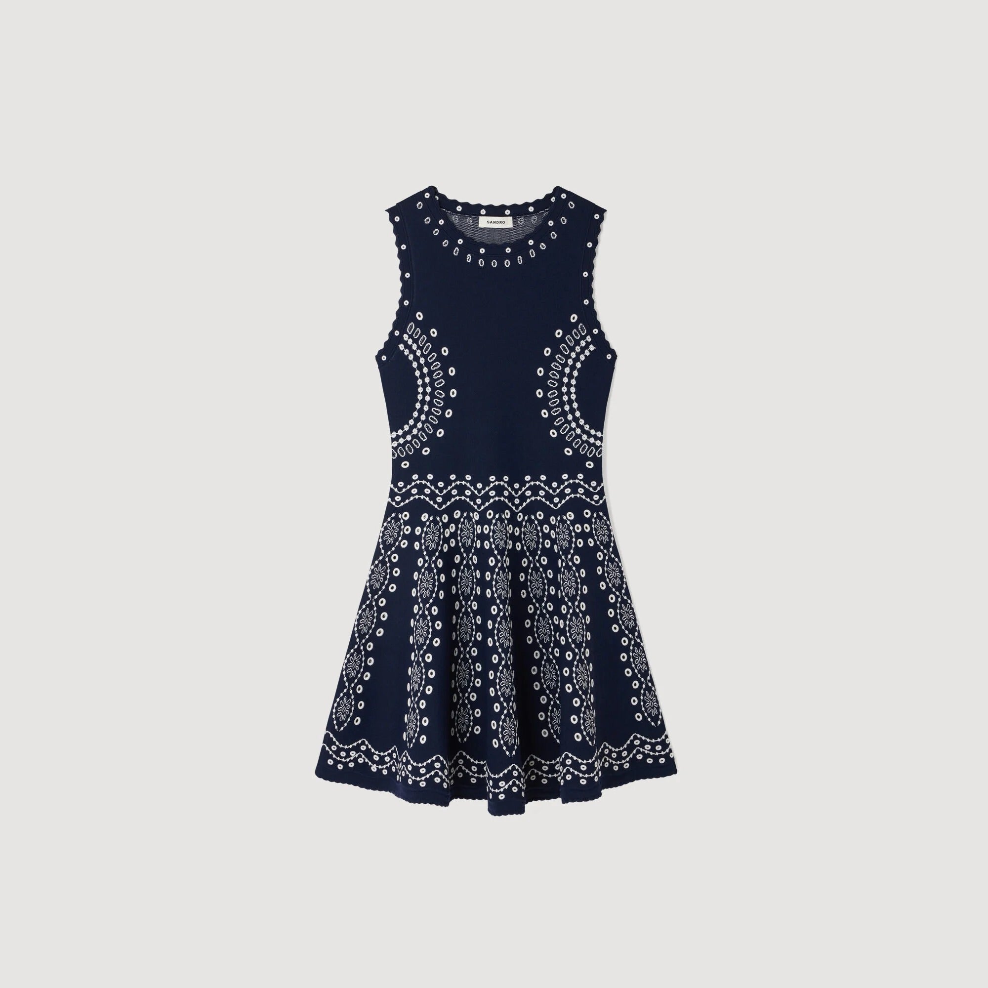 Scarf-Print Knit Mini Dress
