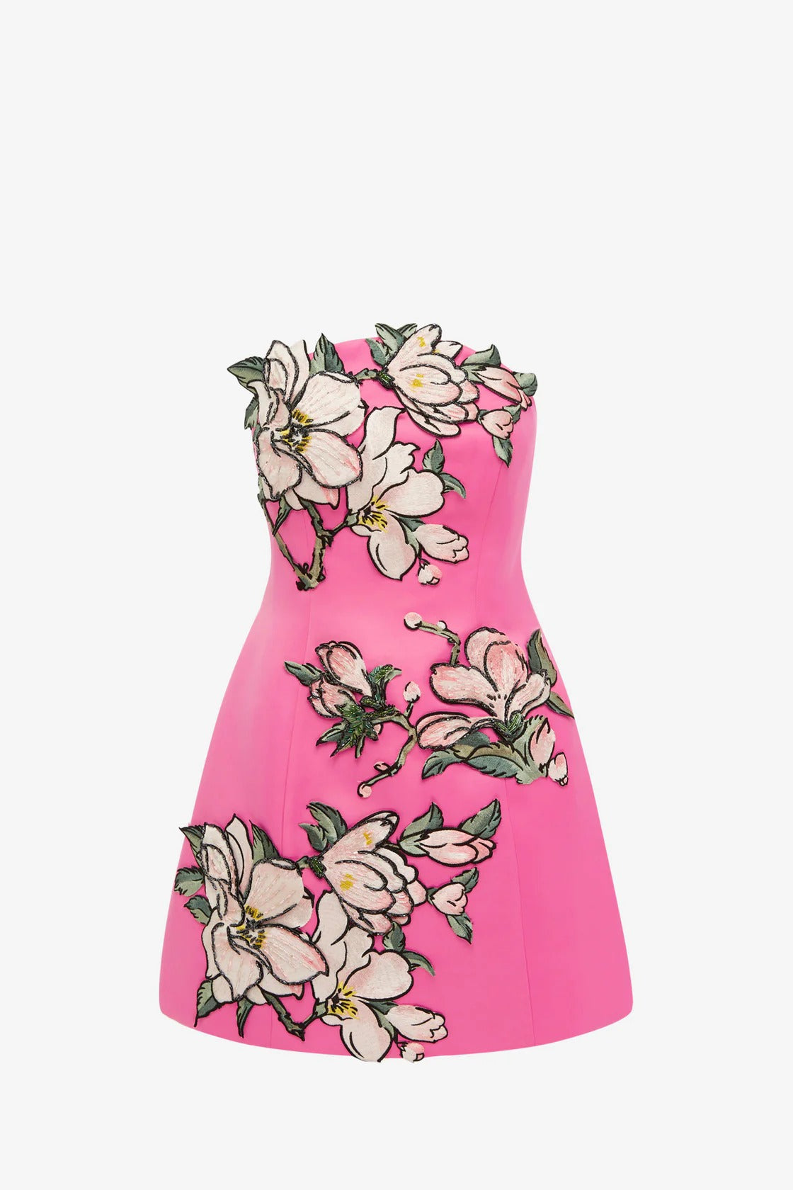 Zaria  Appliqué Floral Bustier Mini Dress