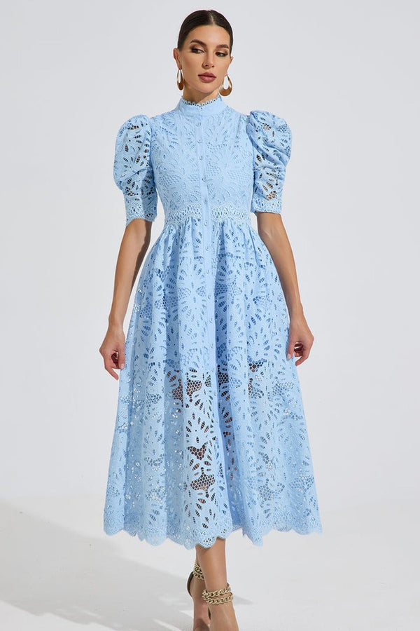 Jocelyn Sky Lace Midi Dress