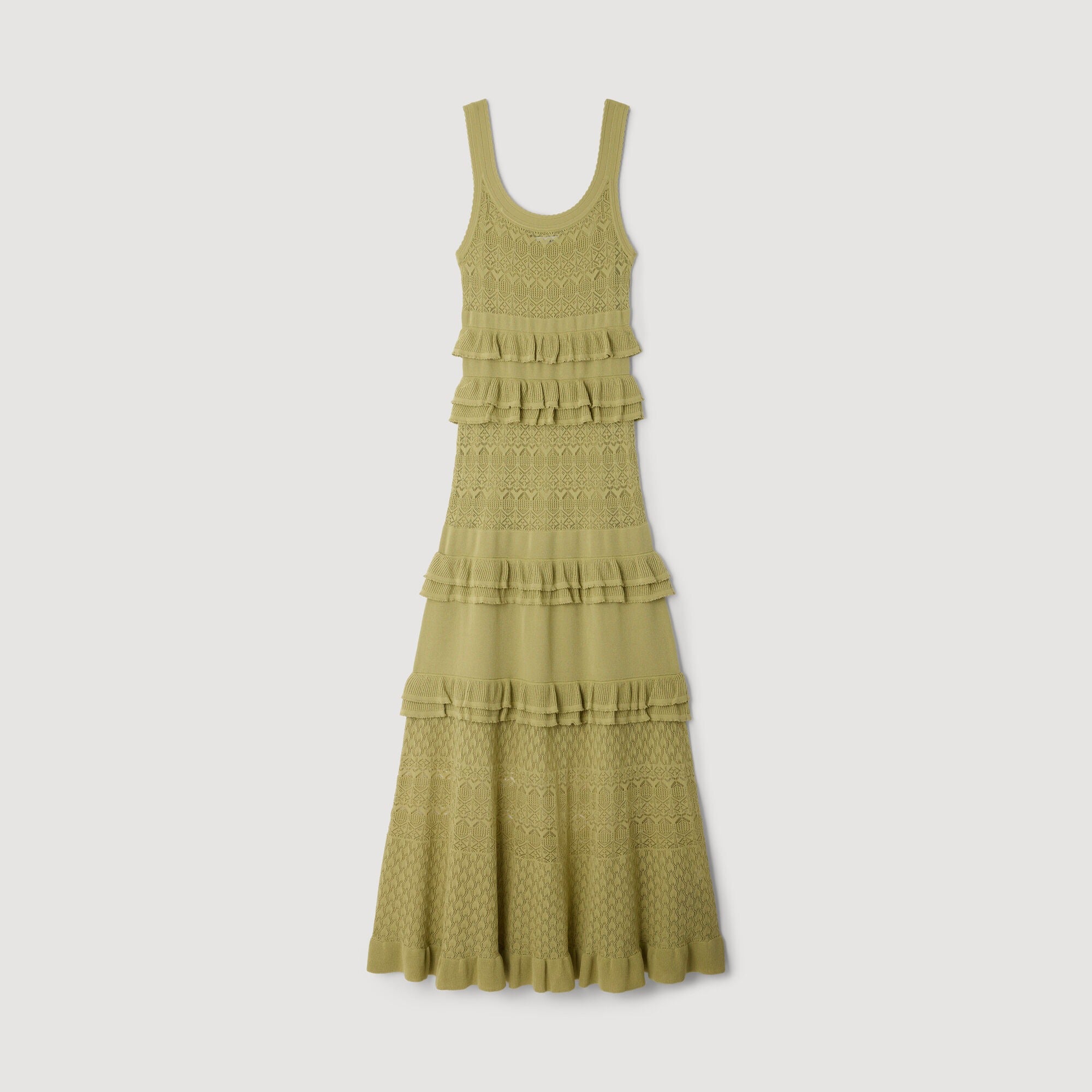Ruffled Knit Maxi Dress