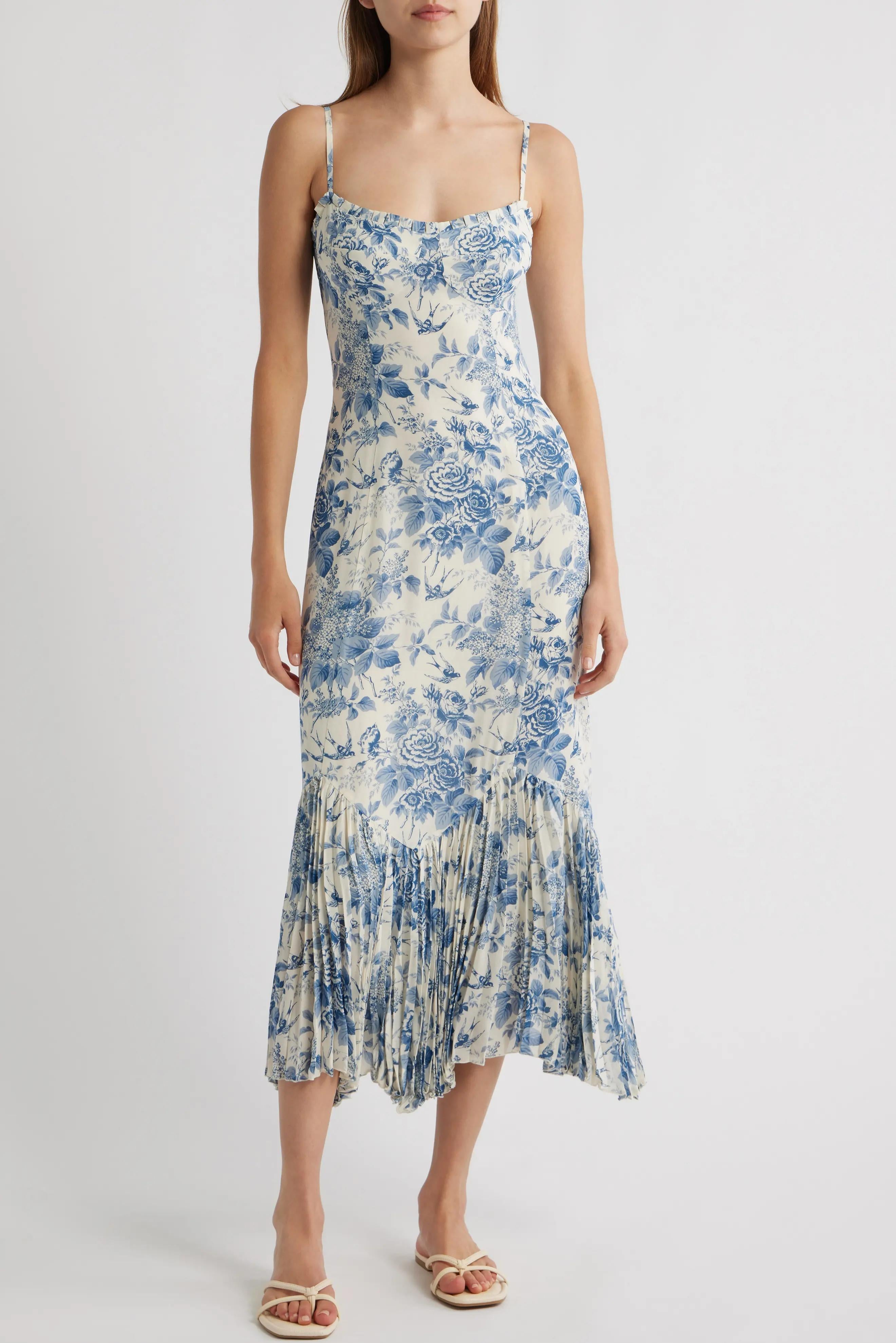Reformation Aiko Pleated Slipdress
