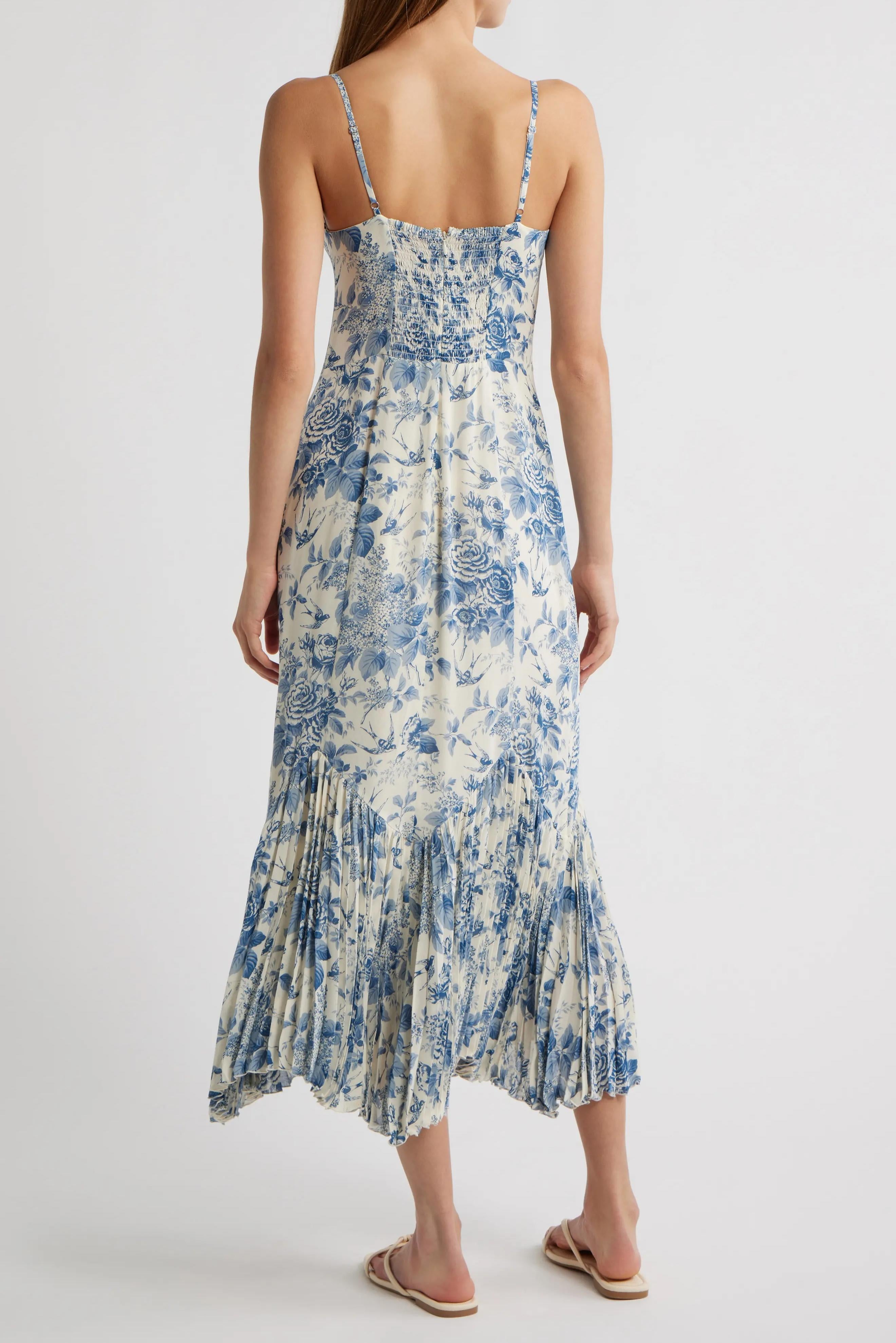 Reformation Aiko Pleated Slipdress