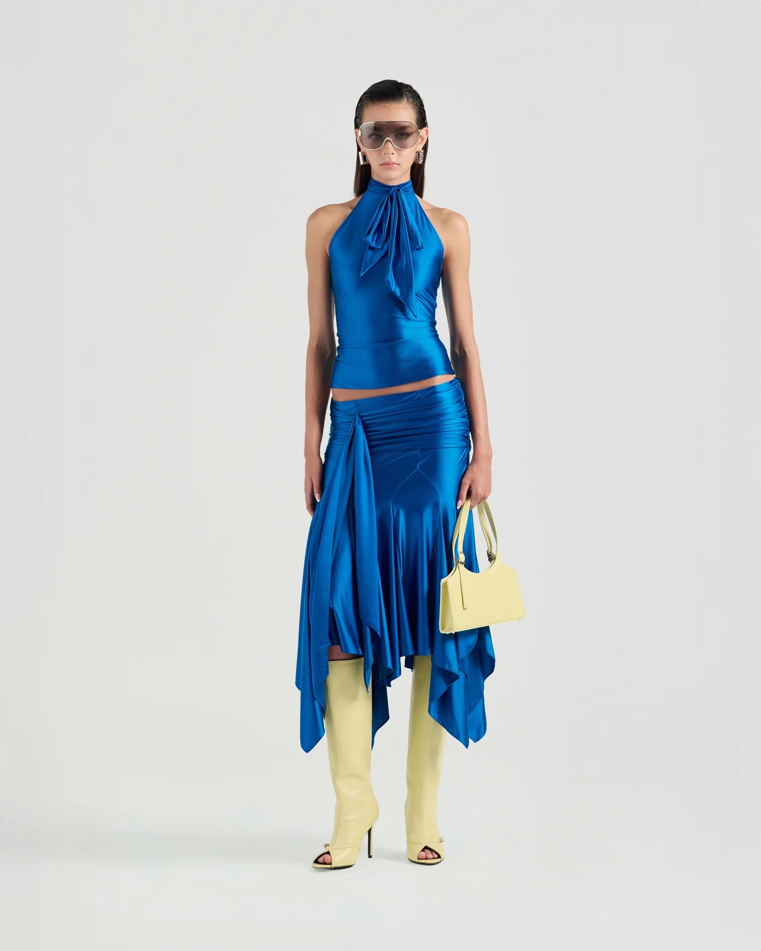 Undulate Ruffled Midi Skirt