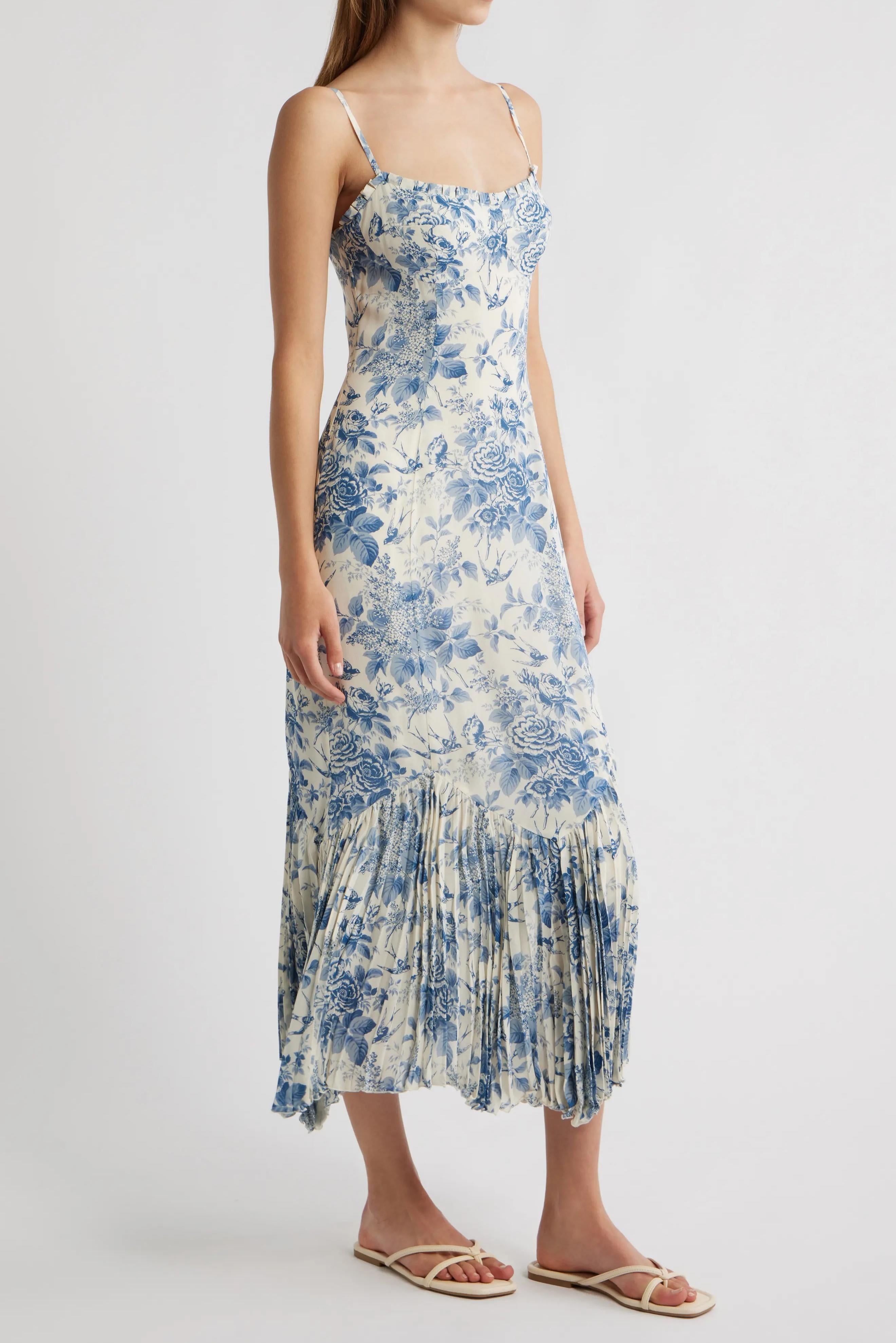 Reformation Aiko Pleated Slipdress