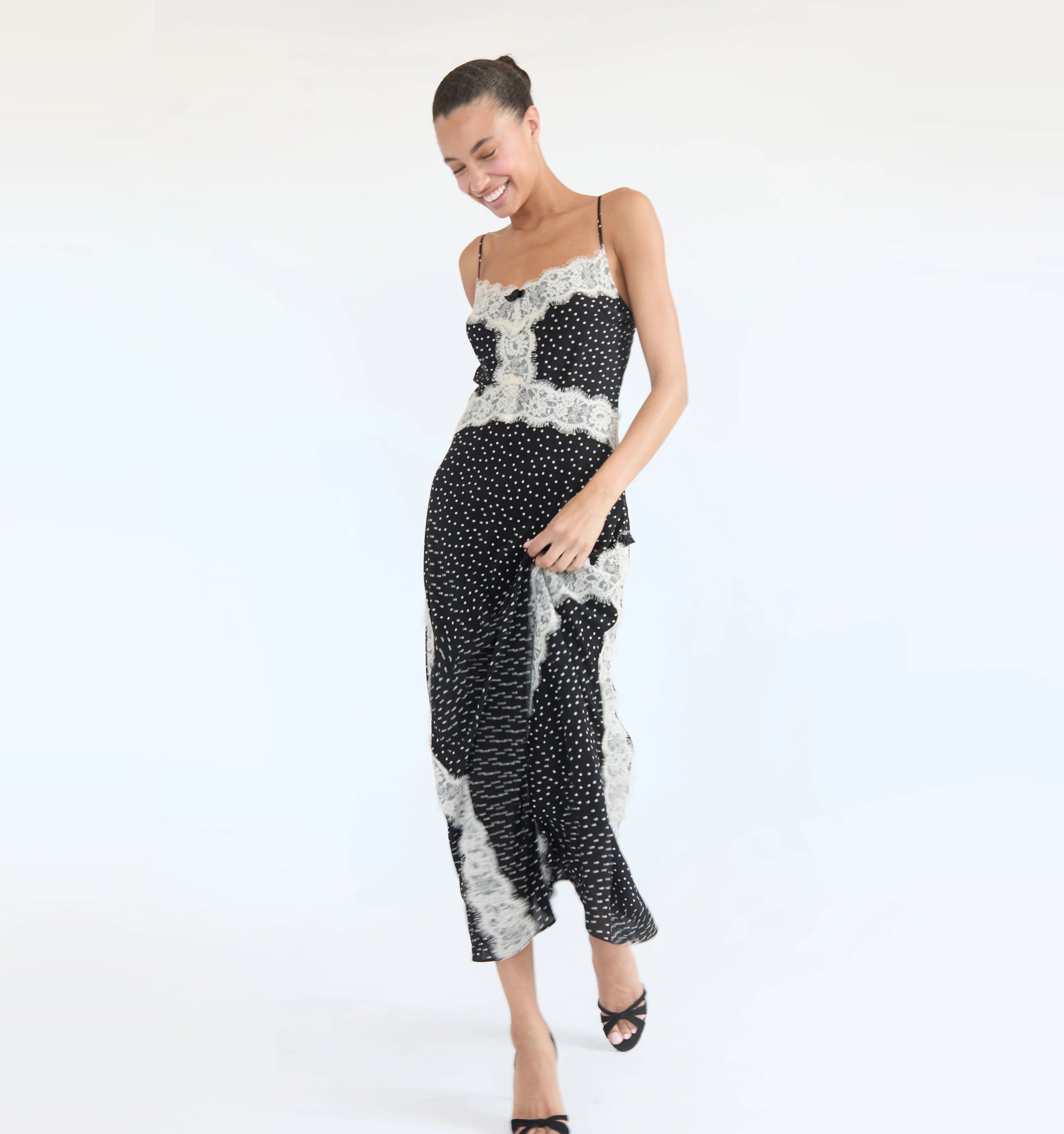 The Francesca Dress - Black Polka Dot