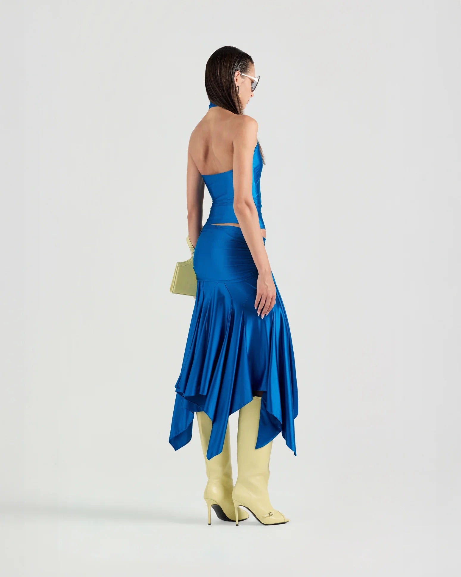 Undulate Ruffled Midi Skirt