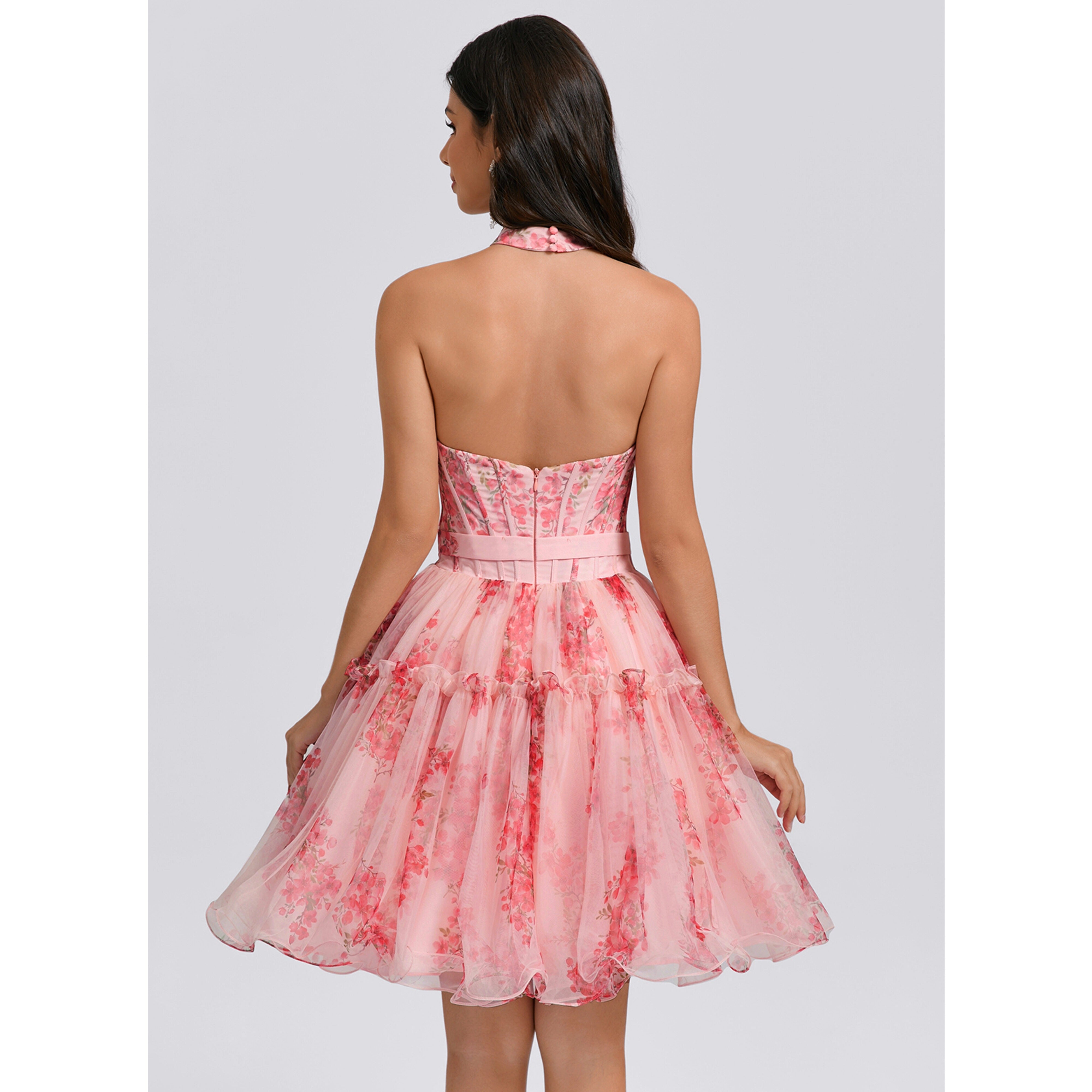 Marciana Ball-Gown/Princess Sweetheart Sleeveless 3D Floral Tulle Homecoming Dress