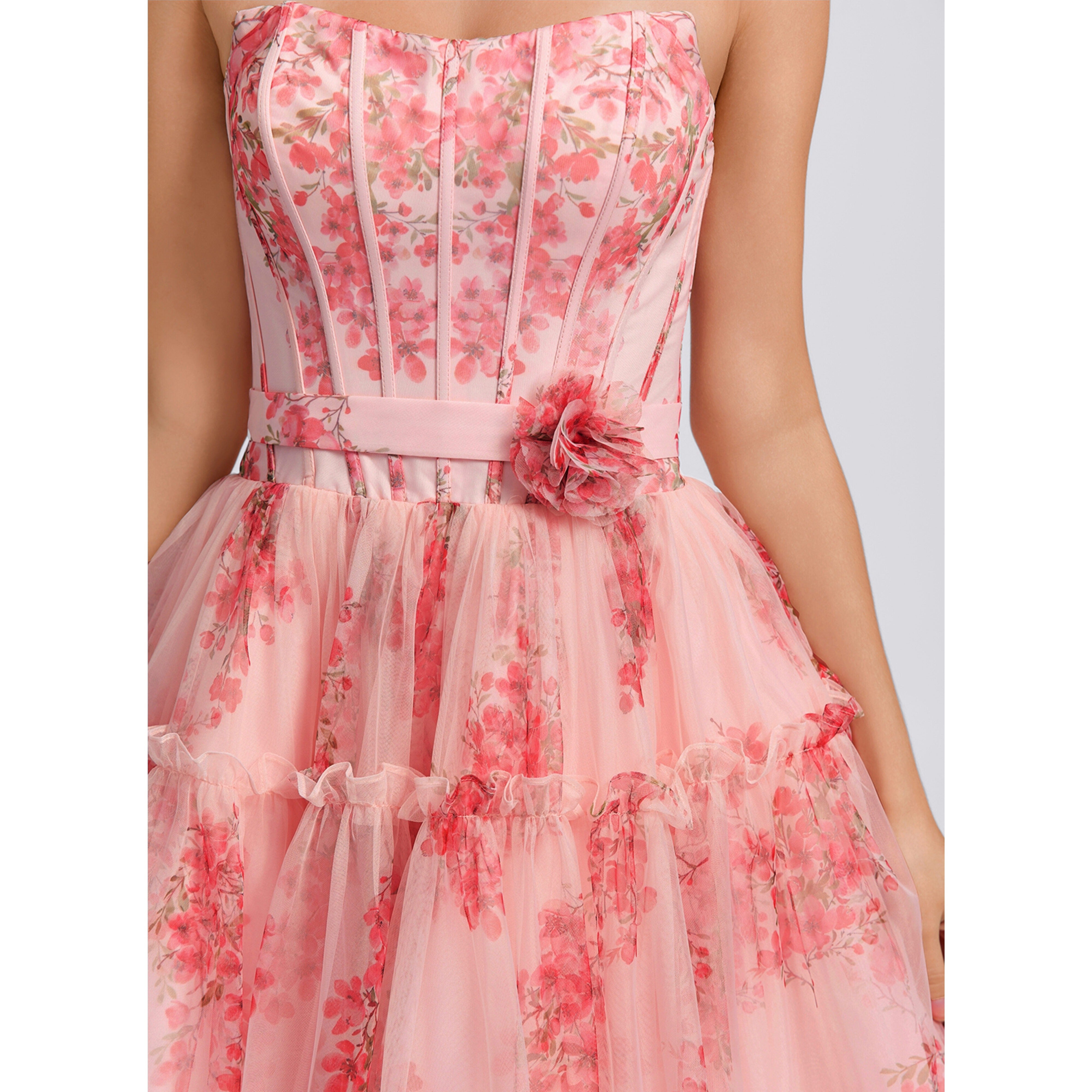 Marciana Ball-Gown/Princess Sweetheart Sleeveless 3D Floral Tulle Homecoming Dress