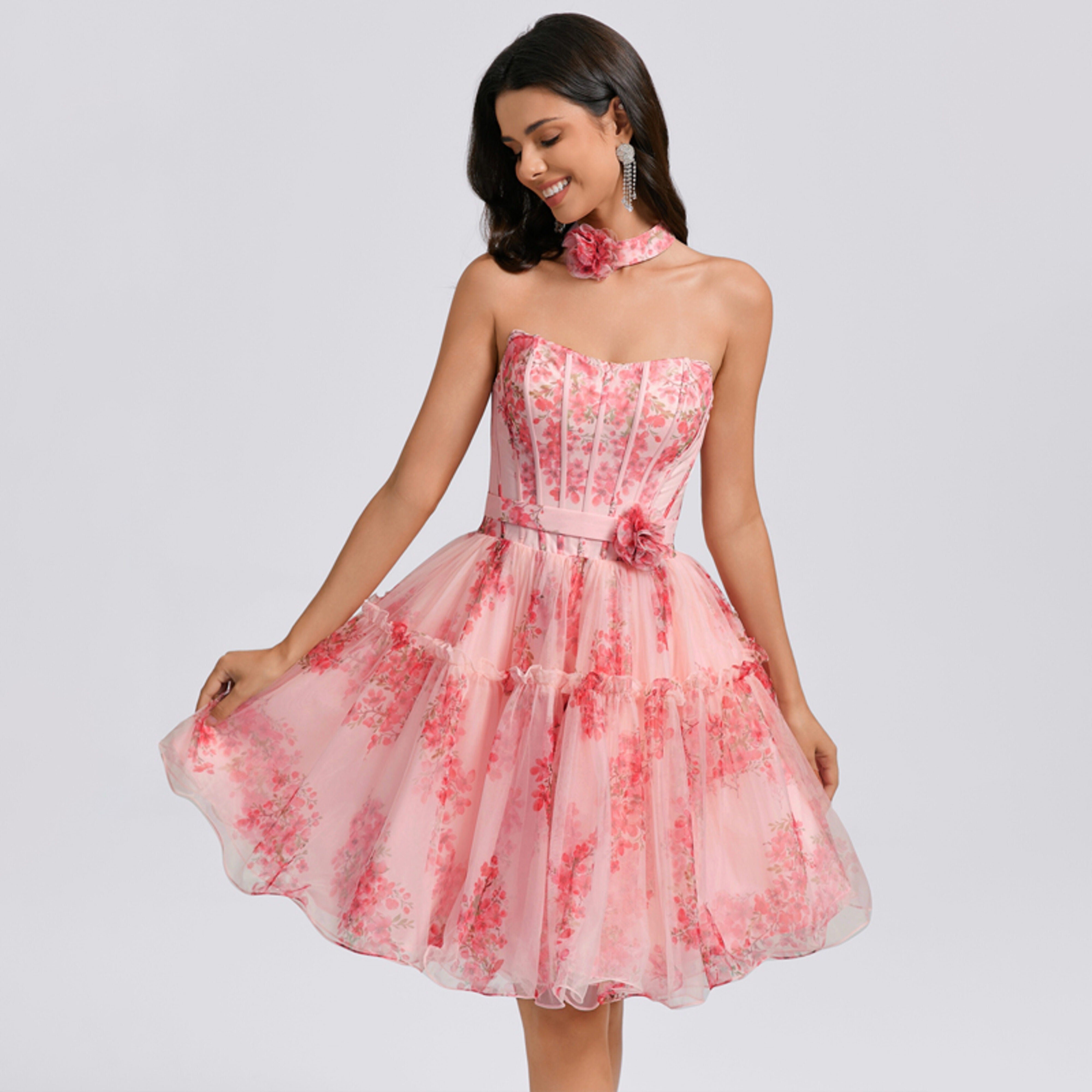 Marciana Ball-Gown/Princess Sweetheart Sleeveless 3D Floral Tulle Homecoming Dress