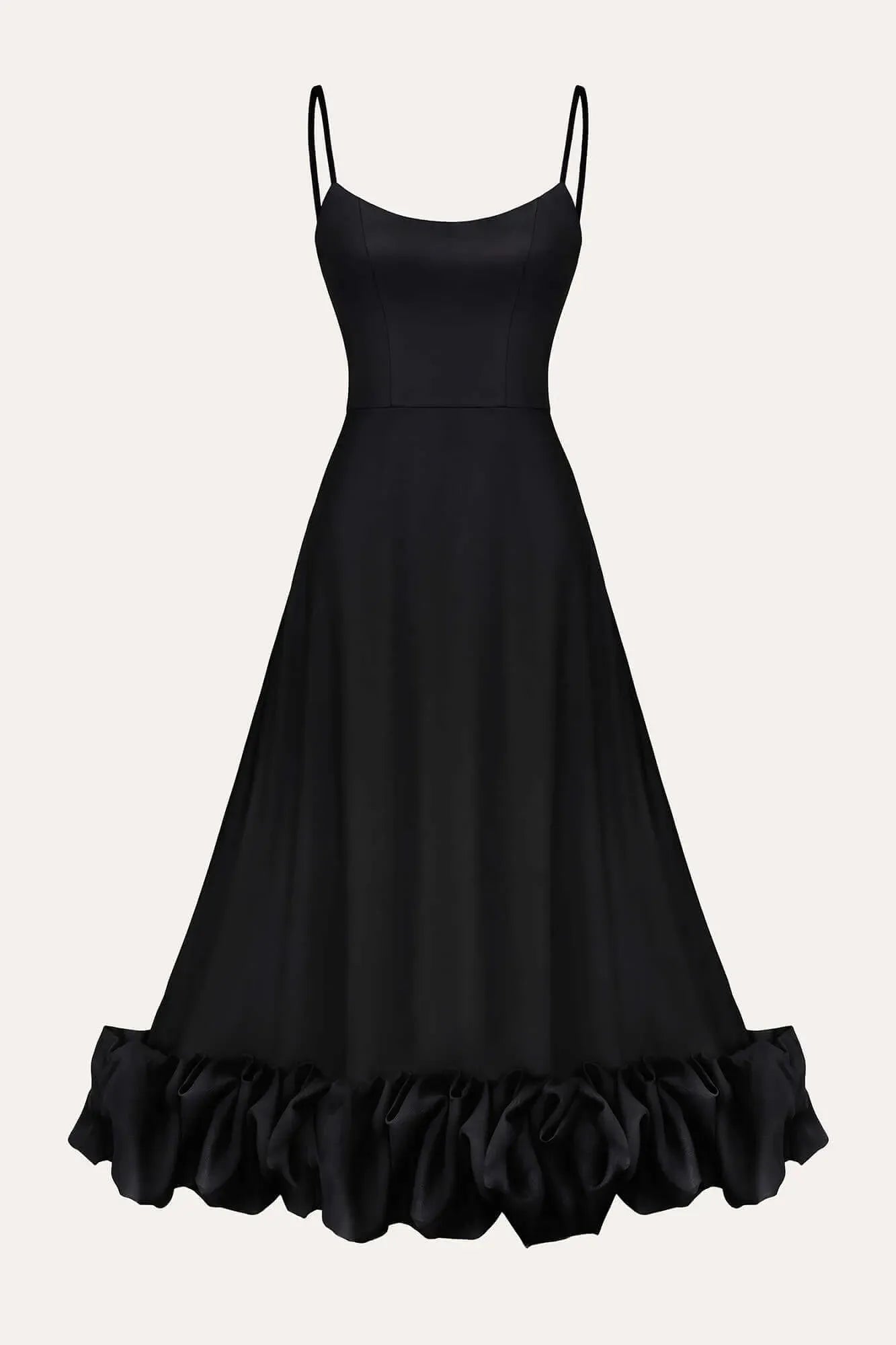 Midi-length bustier dress with gathering